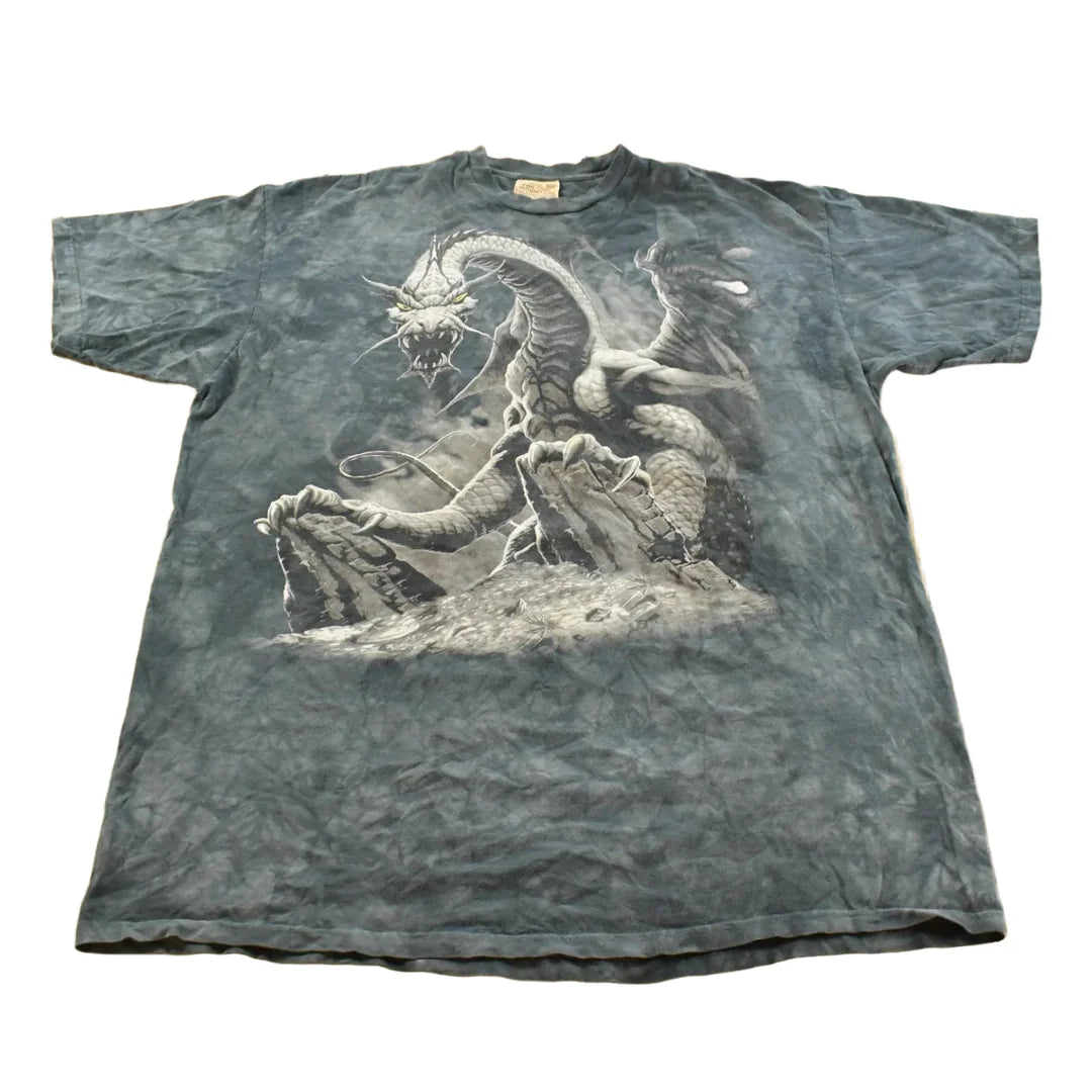 Vintage 2000s The Mountain Dragon All Over Print Graphic T-Shirt Men's L from propervintagecanada