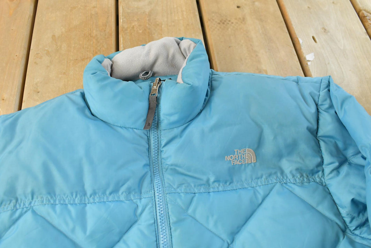 Vintage 2000s The North Face Blue Puffer Jacket Women's L / Goose Down Fill / Bubble Coat / Y2K Streetwear from propervintagecanada