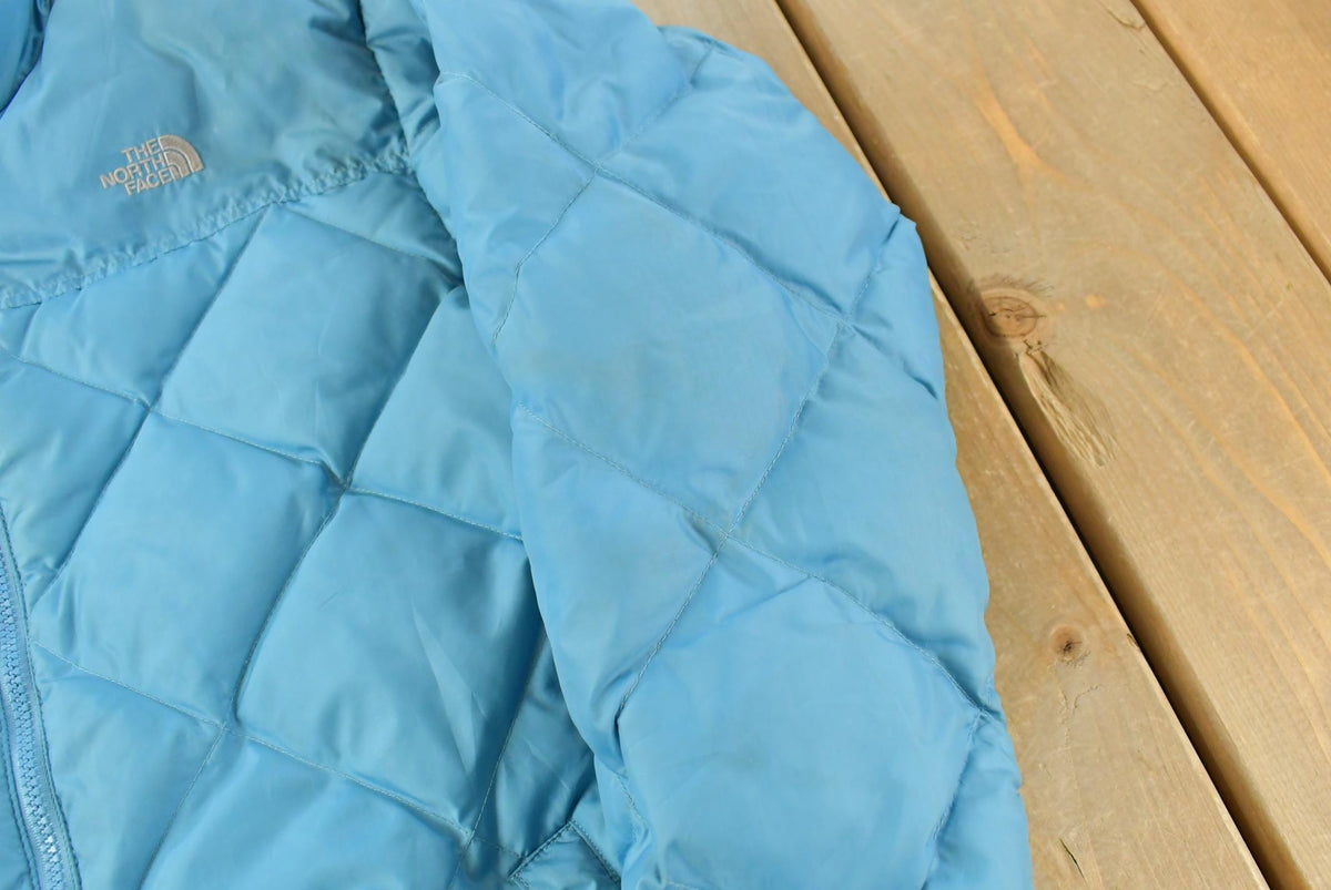 Vintage 2000s The North Face Blue Puffer Jacket Women's L / Goose Down Fill / Bubble Coat / Y2K Streetwear from propervintagecanada