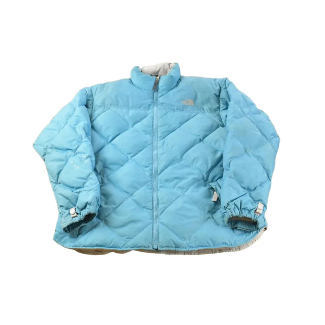 Vintage 2000s The North Face Blue Puffer Jacket Women's L / Goose Down Fill / Bubble Coat / Y2K Streetwear from propervintagecanada