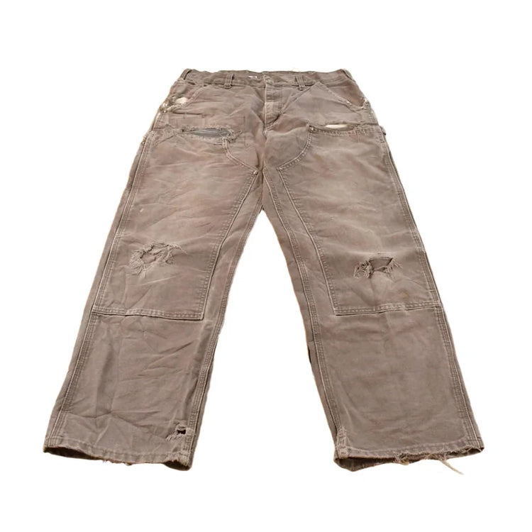 Vintage 2000s Thrashed Carhartt Double Knee Work Pants Men's 33 x 30 from propervintagecanada