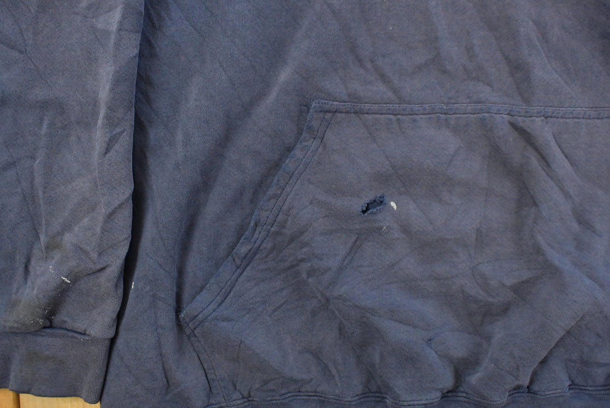 Vintage 2000s Thrashed Nike Embroidered Mini Middle Swoosh Hoodie Men's L from propervintagecanada