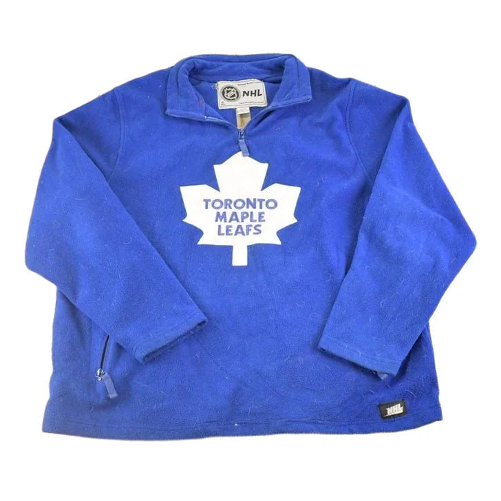 Vintage 2000s Toronto Maple Leafs Quarter Zip Fleece Sweatshirt Men's L from propervintagecanada