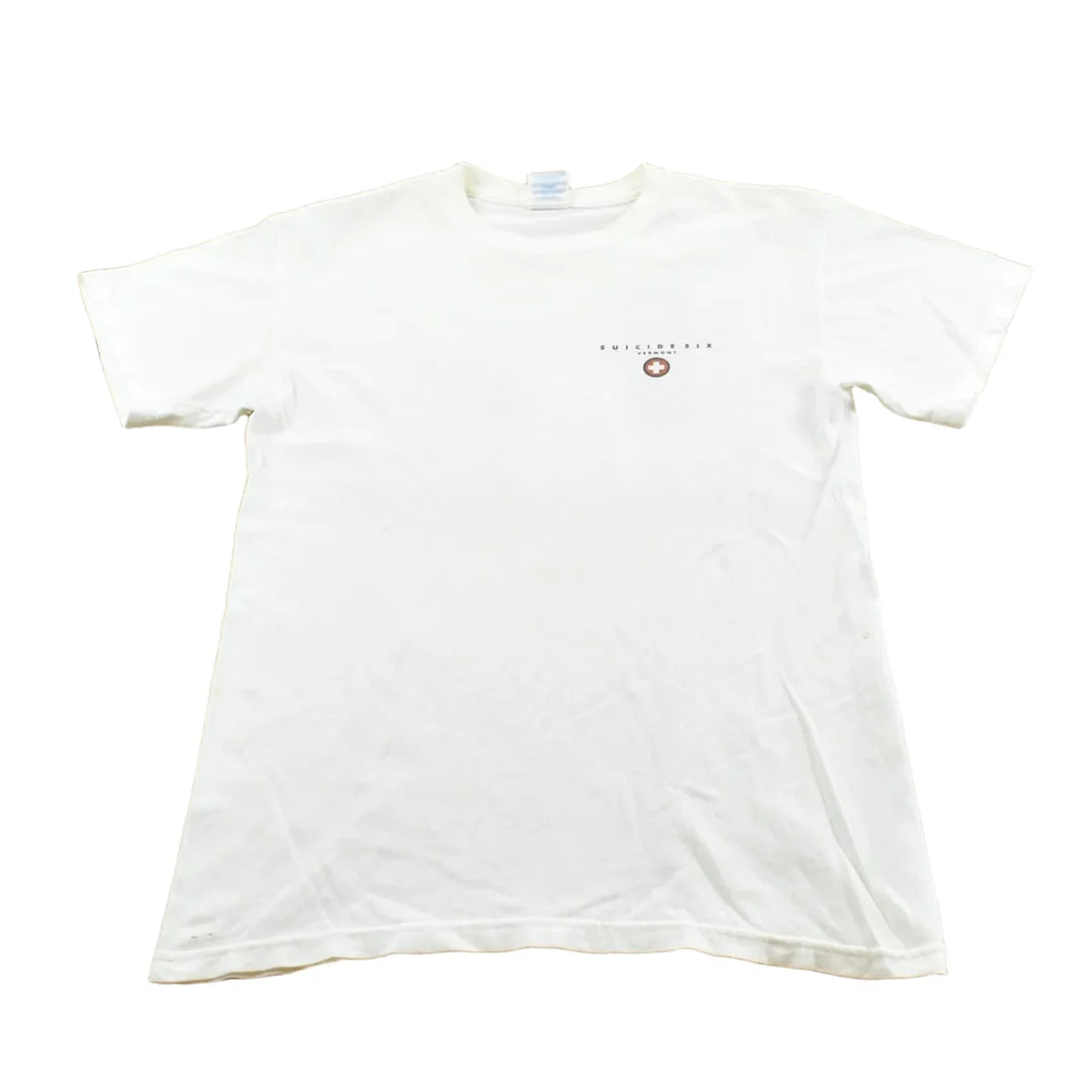 Vintage 2000s Woodstock Vermont Ski Good or Eat Wood T-Shirt Men's S from propervintagecanada