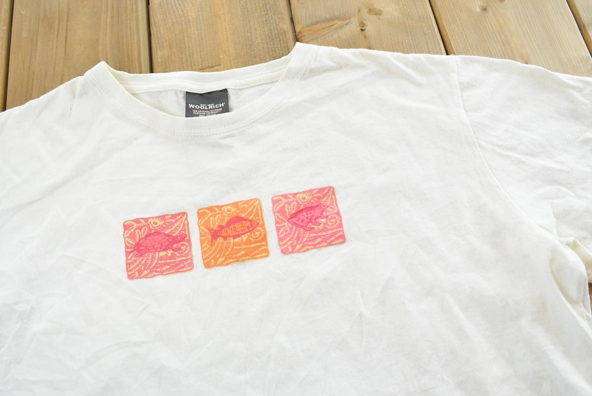 Vintage 2000s Woolrich Aquatic Animals Crewneck T-Shirt Womens L from propervintagecanada