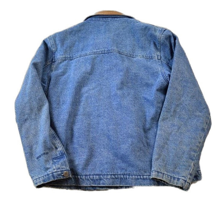 Vintage 2000s Woolrich Fleece Lined Denim Trucker Jacket Women's M from propervintagecanada