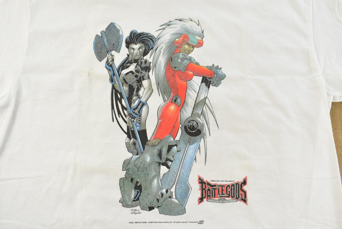 Vintage 2001 Battle Gods Comic Book Graphic T-Shirt Men's L from propervintagecanada