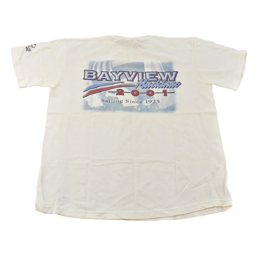 Vintage 2001 Bicardi Bayview Sailing Racing Graphic T-Shirt Men's Medium from propervintagecanada