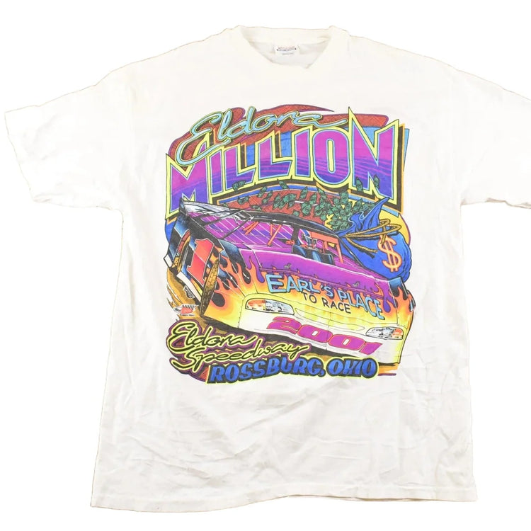 Vintage 2001 Eldora Speedway Million Souvenir Racing T-Shirt Men's L from propervintagecanada