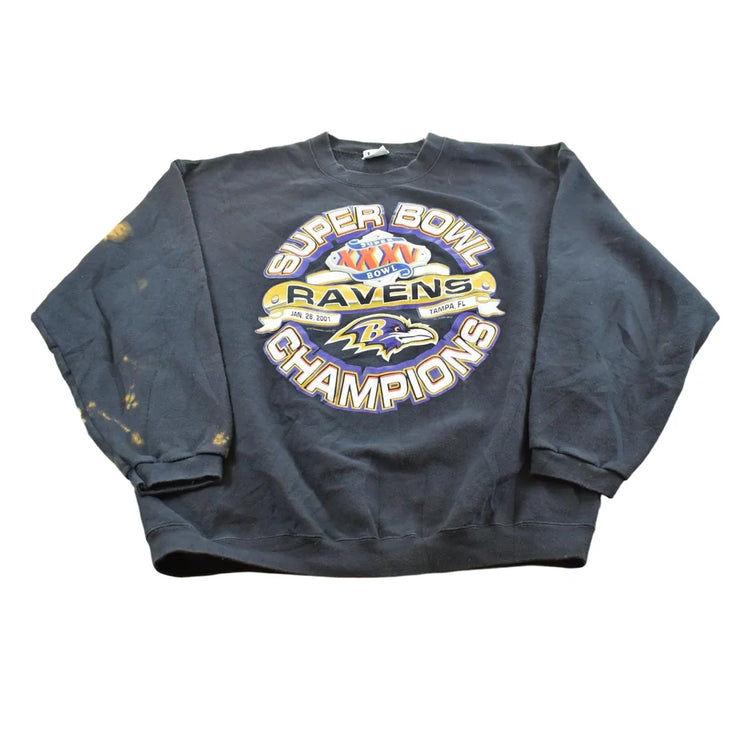 Vintage 2001 Lee Sport Baltimore Ravens Super Bowl 35 Champions NFL Crewneck Sweatshirt Men's L from propervintagecanada