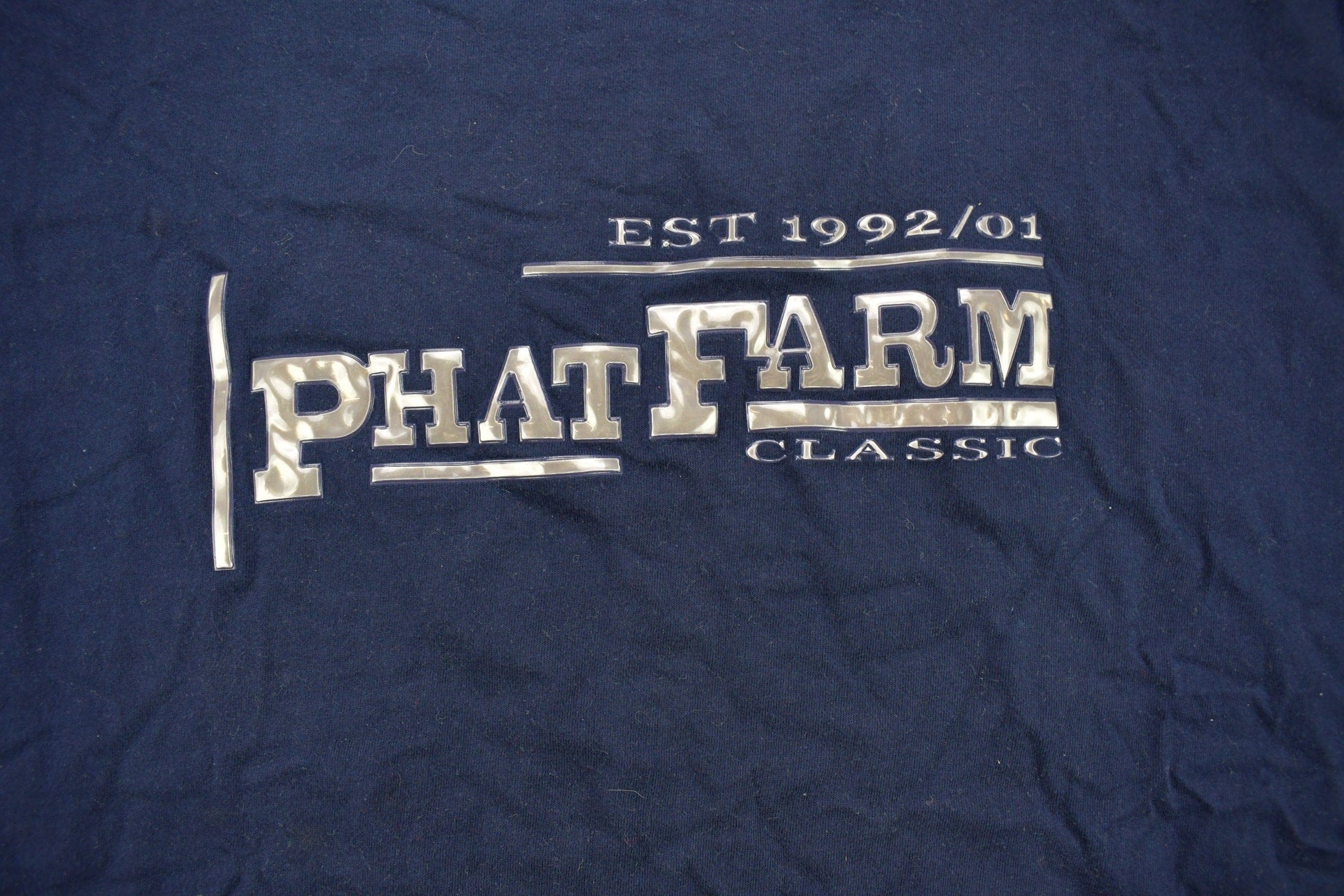 Vintage 2001 Phat Farm Applique Graphic T Shirt Men's XL from propervintagecanada
