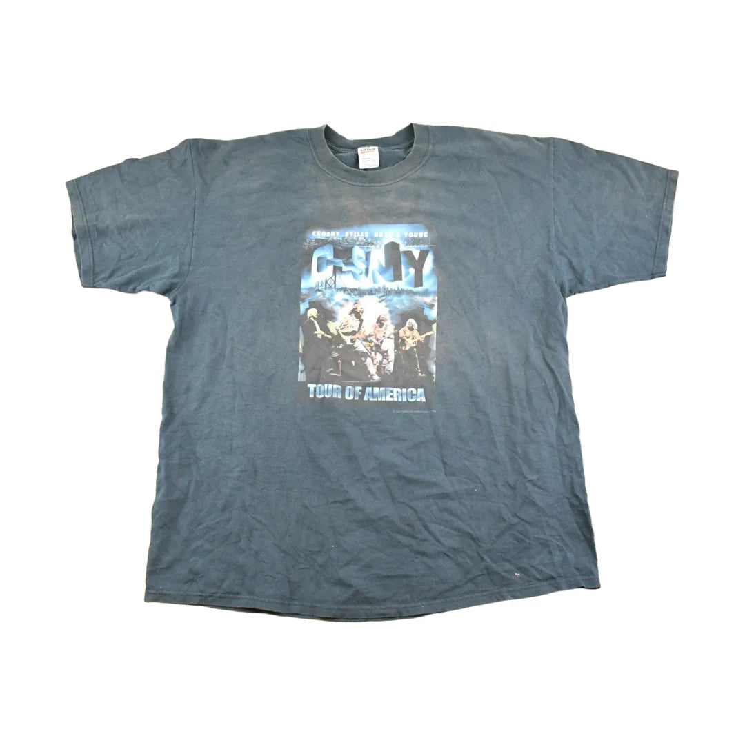 Vintage 2002 Crosby Stills Nash Souvenir Tour Of America T-Shirt Mens XL from propervintagecanada