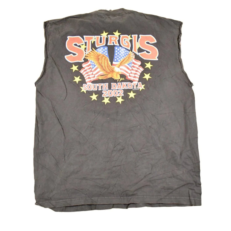Vintage 2002 Harley Davidson Motorcycles Biker Sturgis Sleeveless T-Shirt Men's L from propervintagecanada