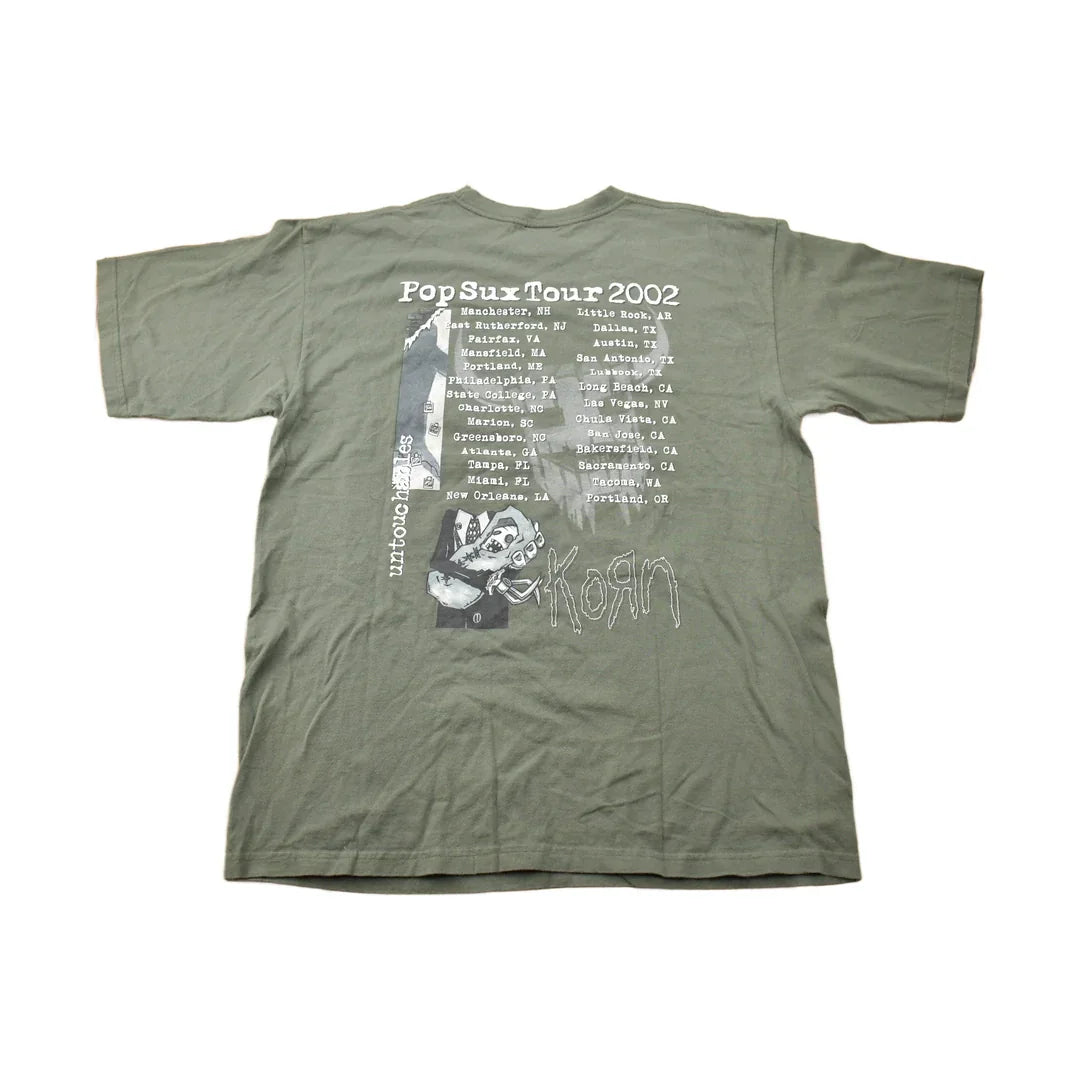 Vintage 2002 Korn Untouchables Pop Sux Tour Band T-shirt Men's XL from propervintagecanada