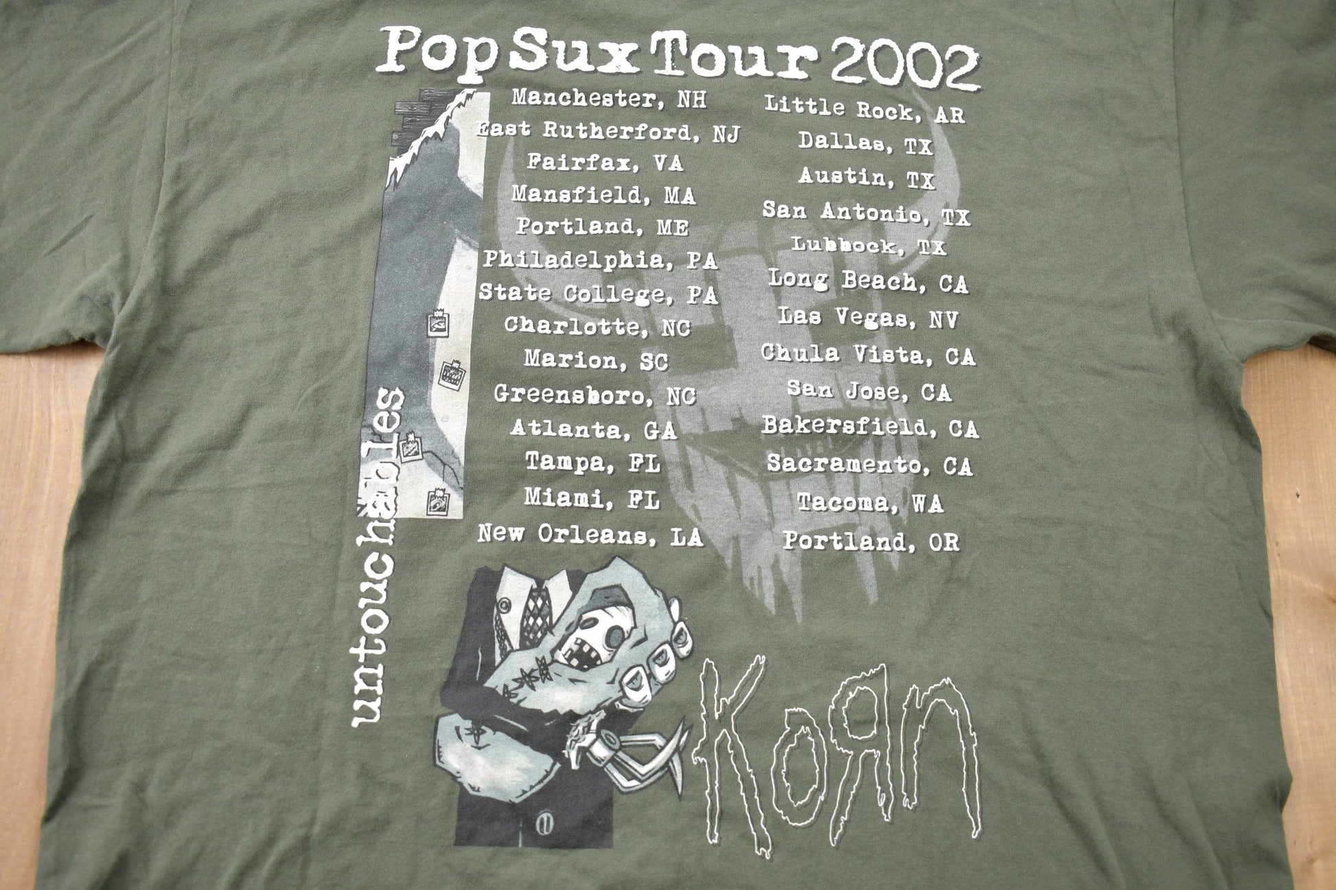 Vintage 2002 Korn Untouchables Pop Sux Tour Band T-shirt Men's XL from propervintagecanada