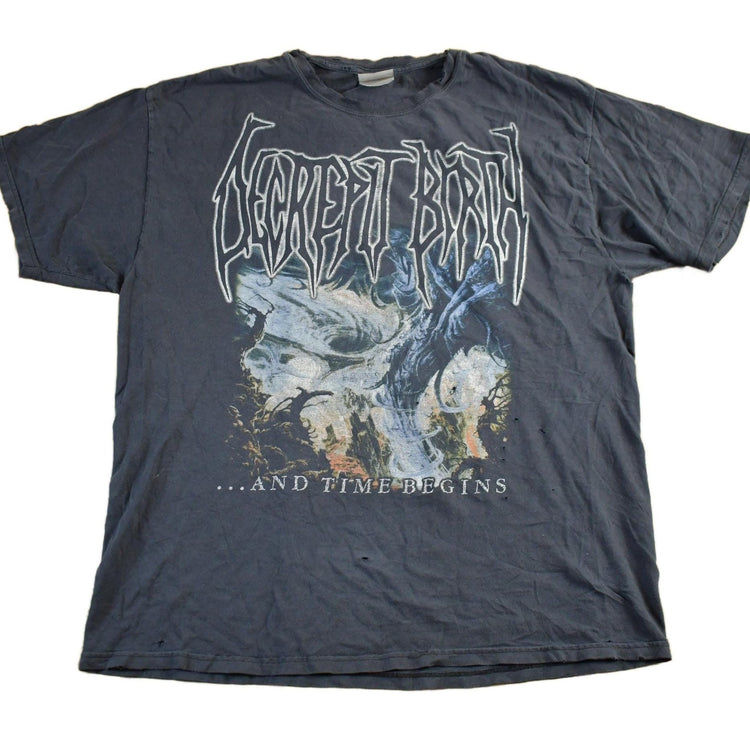 Vintage 2003 Decrepit Birth And Time Begins Band T-Shirt Men's Large from propervintagecanada