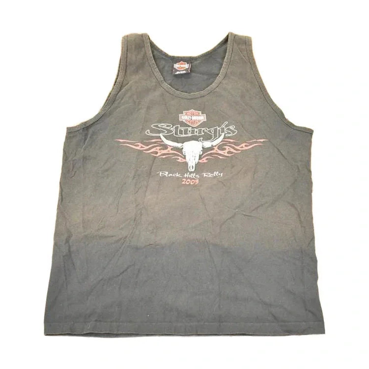 Vintage 2003 Harley Davidson Motorcycles Sturgis Black Hills Rally Biker Tank Top Men's L from propervintagecanada