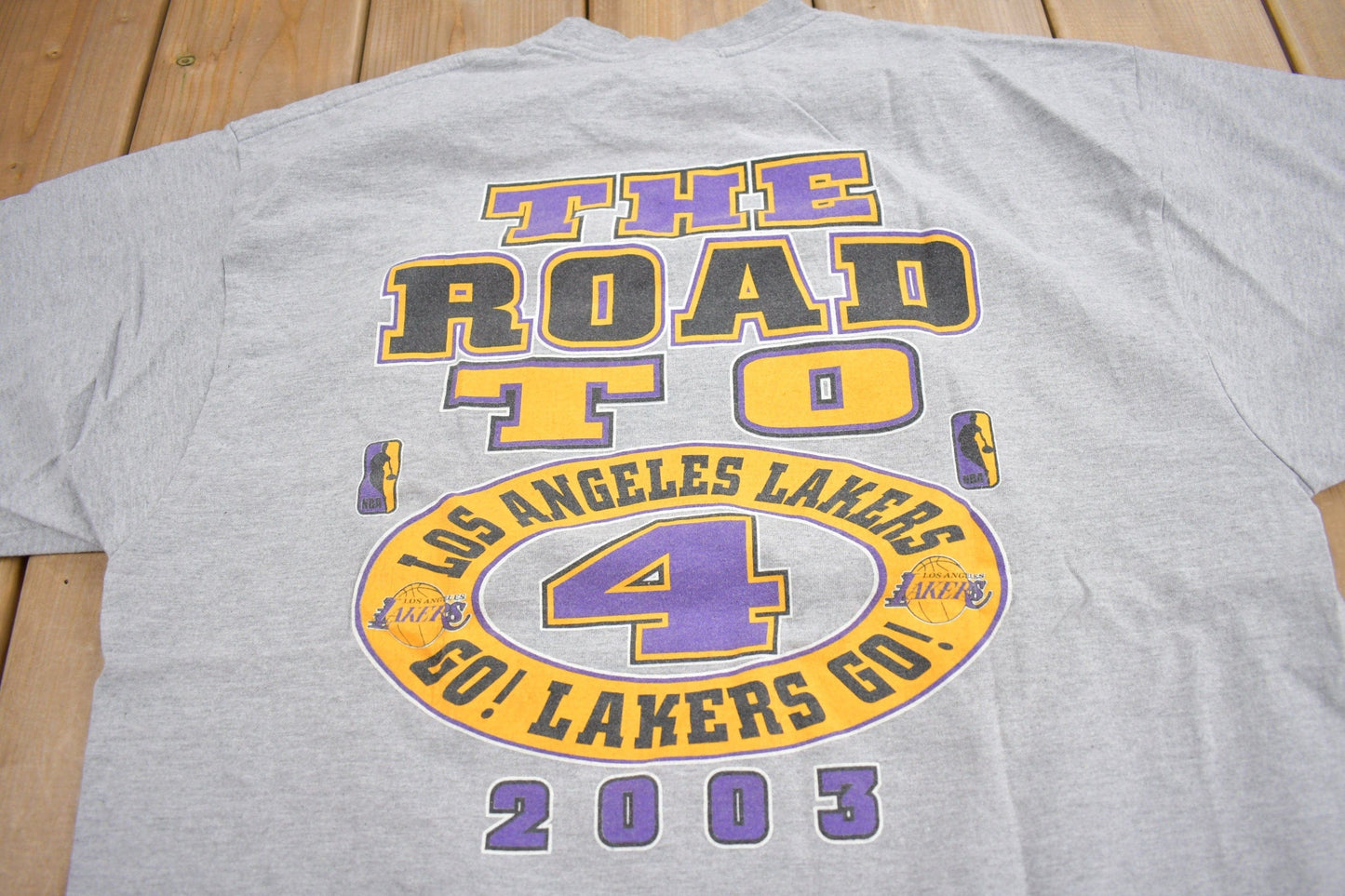 Vintage 2003 Los Angeles Lakers NBA Champs Graphic T-Shirt Men's XL from propervintagecanada