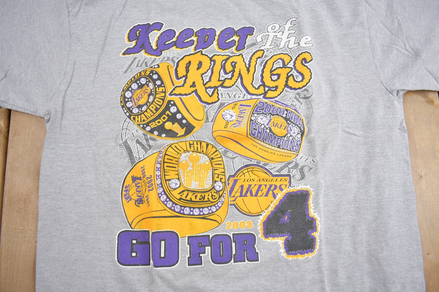 Vintage 2003 Los Angeles Lakers NBA Champs Graphic T-Shirt Men's XL from propervintagecanada