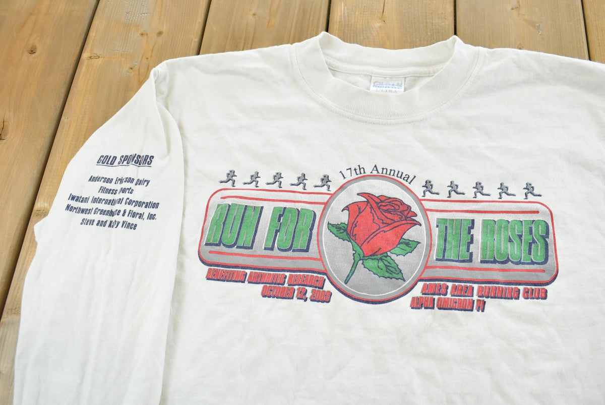 Vintage 2003 Run for the Roses Arthritis Long Sleeve T-Shirt Mens L from propervintagecanada