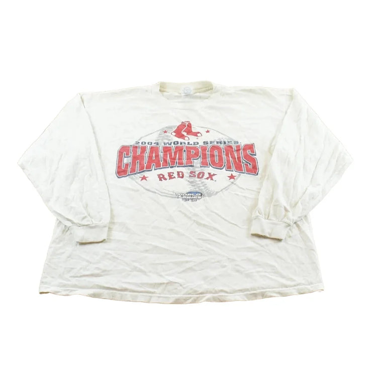 Vintage 2004 Boston Red Sox World Series Champions MLB Long Sleeve T-Shirt Men's L from propervintagecanada