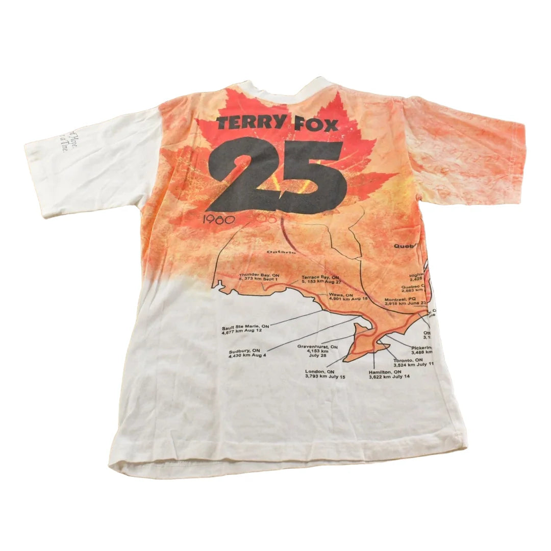 Vintage 2005 Terry Fox Marathon Of Hope All Over Print Graphic T-Shirt Men's M from propervintagecanada