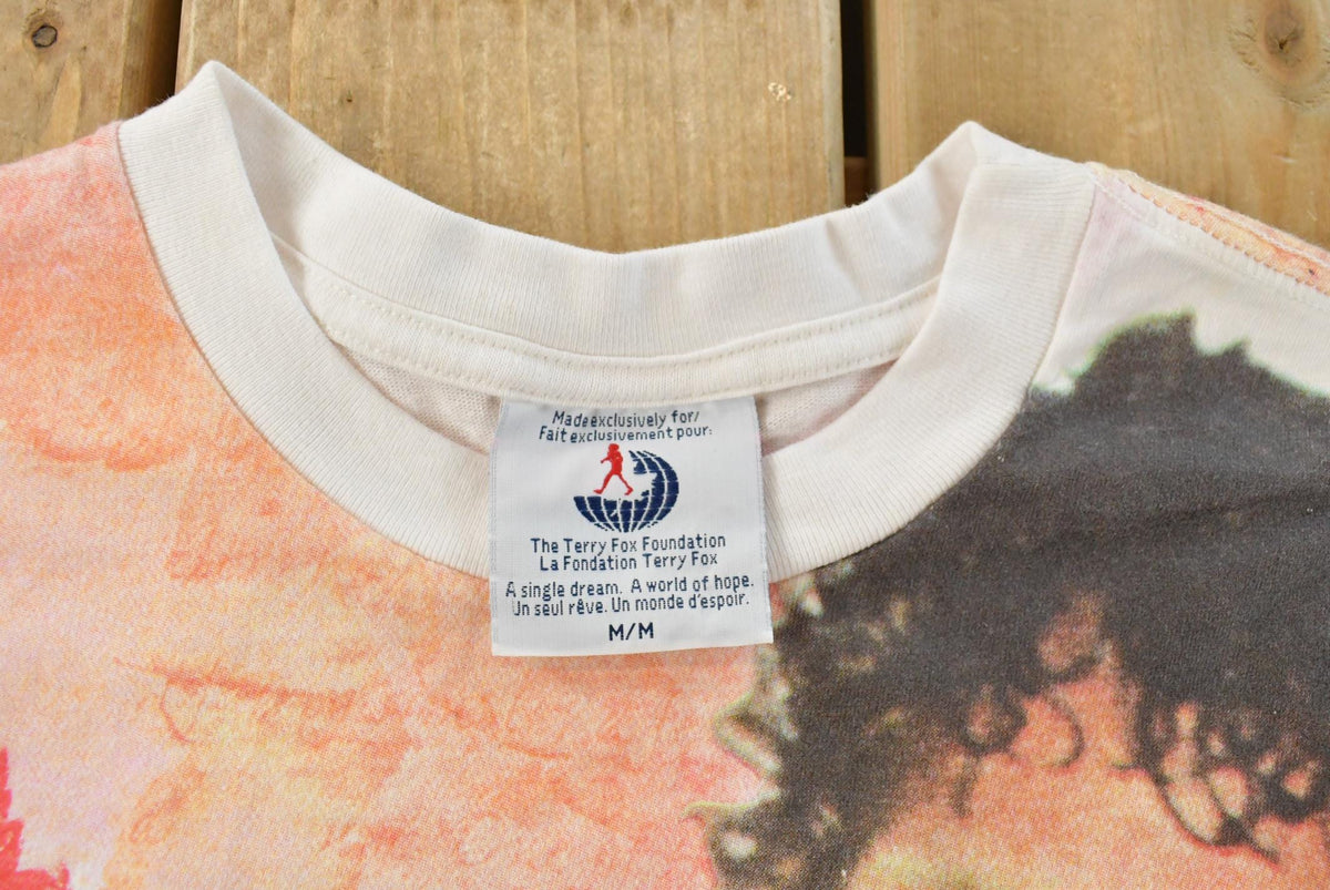Vintage 2005 Terry Fox Marathon Of Hope All Over Print Graphic T-Shirt Men's M from propervintagecanada