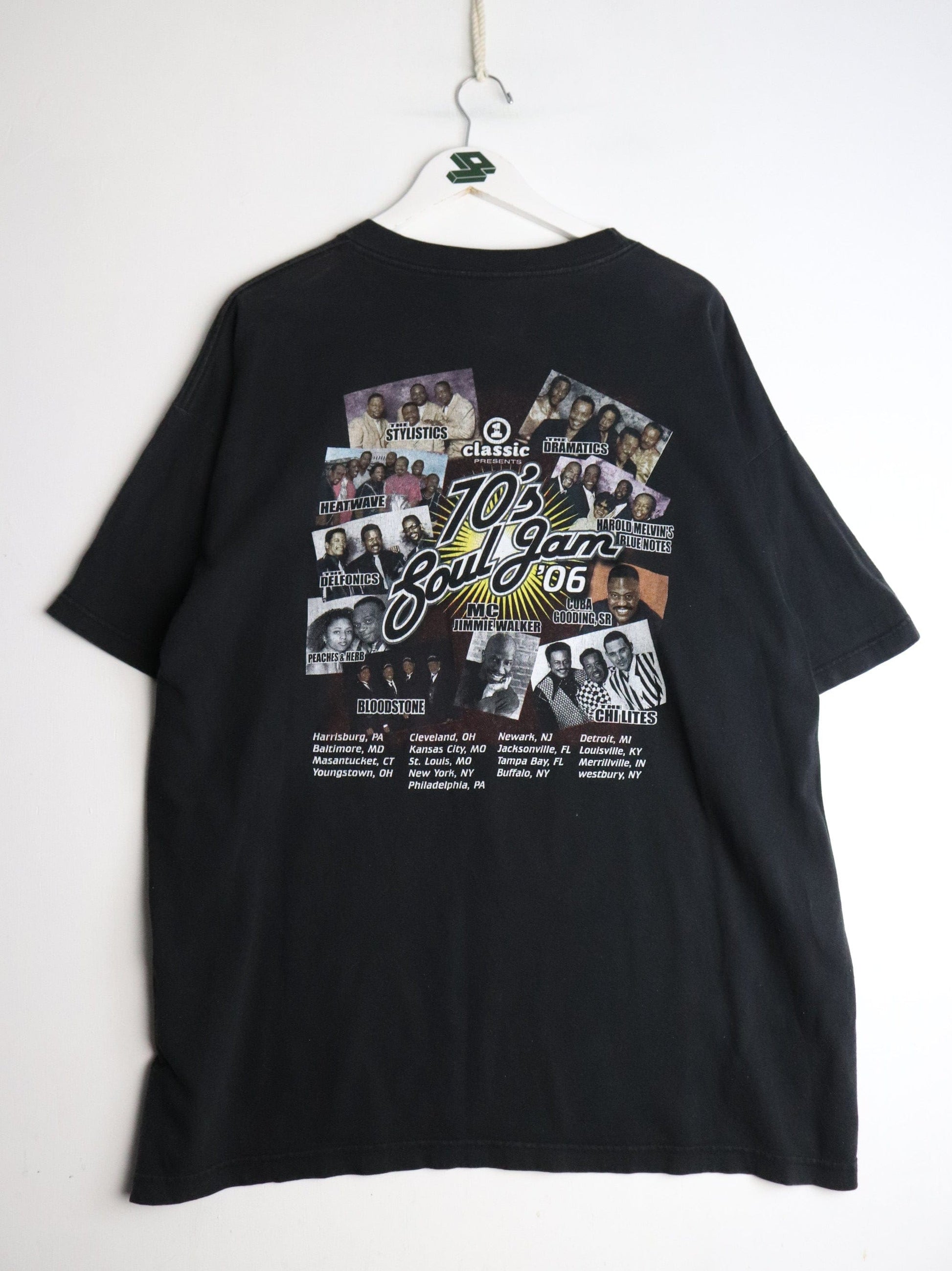 Vintage 70's Soul Jam T Shirt Mens 2XL Tall Black 2006 Concert from propervintagecanada