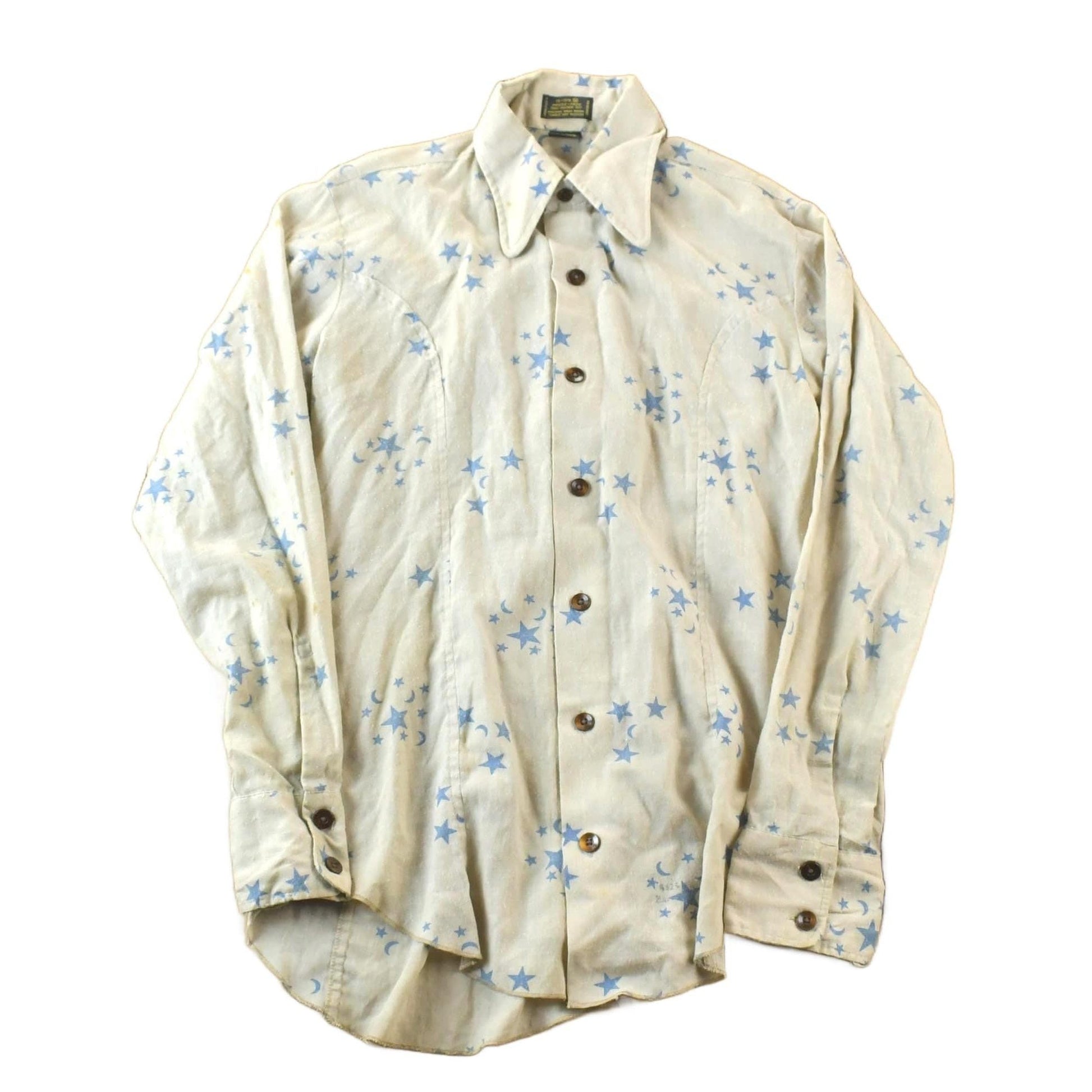 Vintage 70s His Western Star Button Up Shirt Men's Medium from propervintagecanada