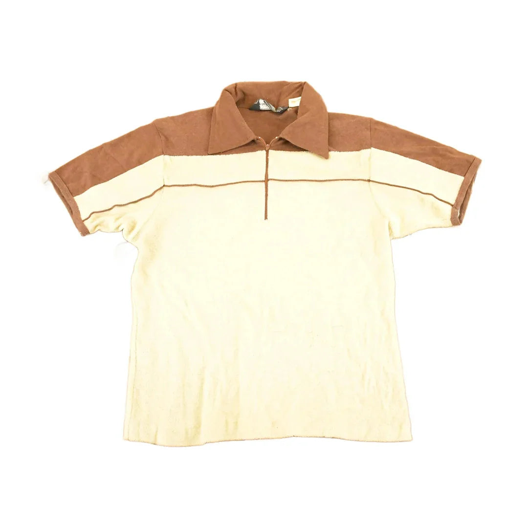Vintage 70s Joseph Laurin Quarter Button Polo Shirt, Men's M from propervintagecanada