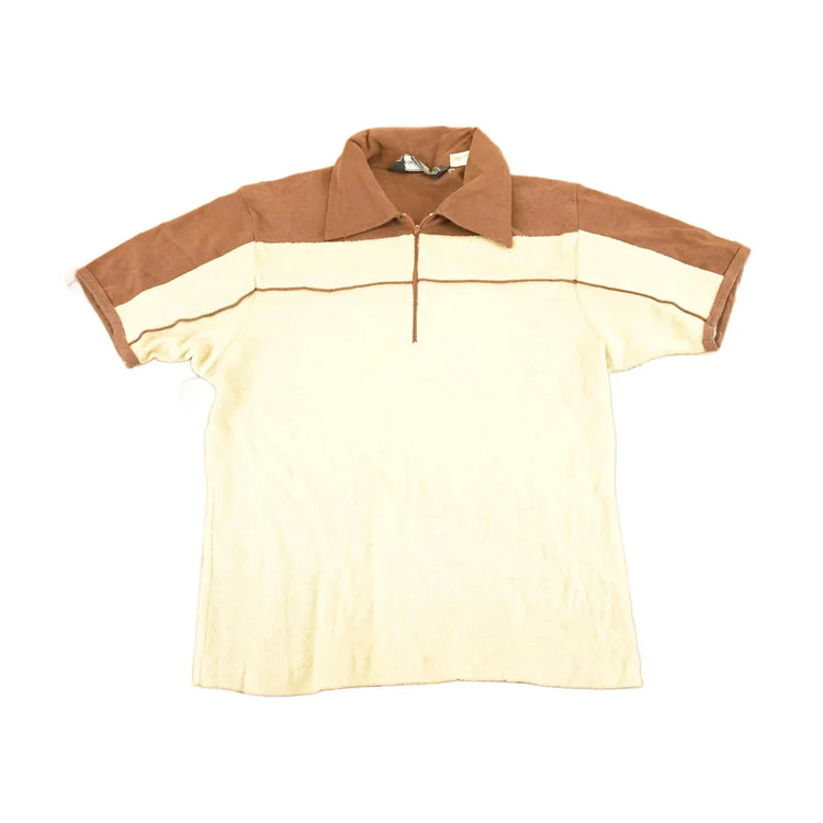 Vintage 70s Joseph Laurin Quarter Button Polo Shirt, Men's M from propervintagecanada