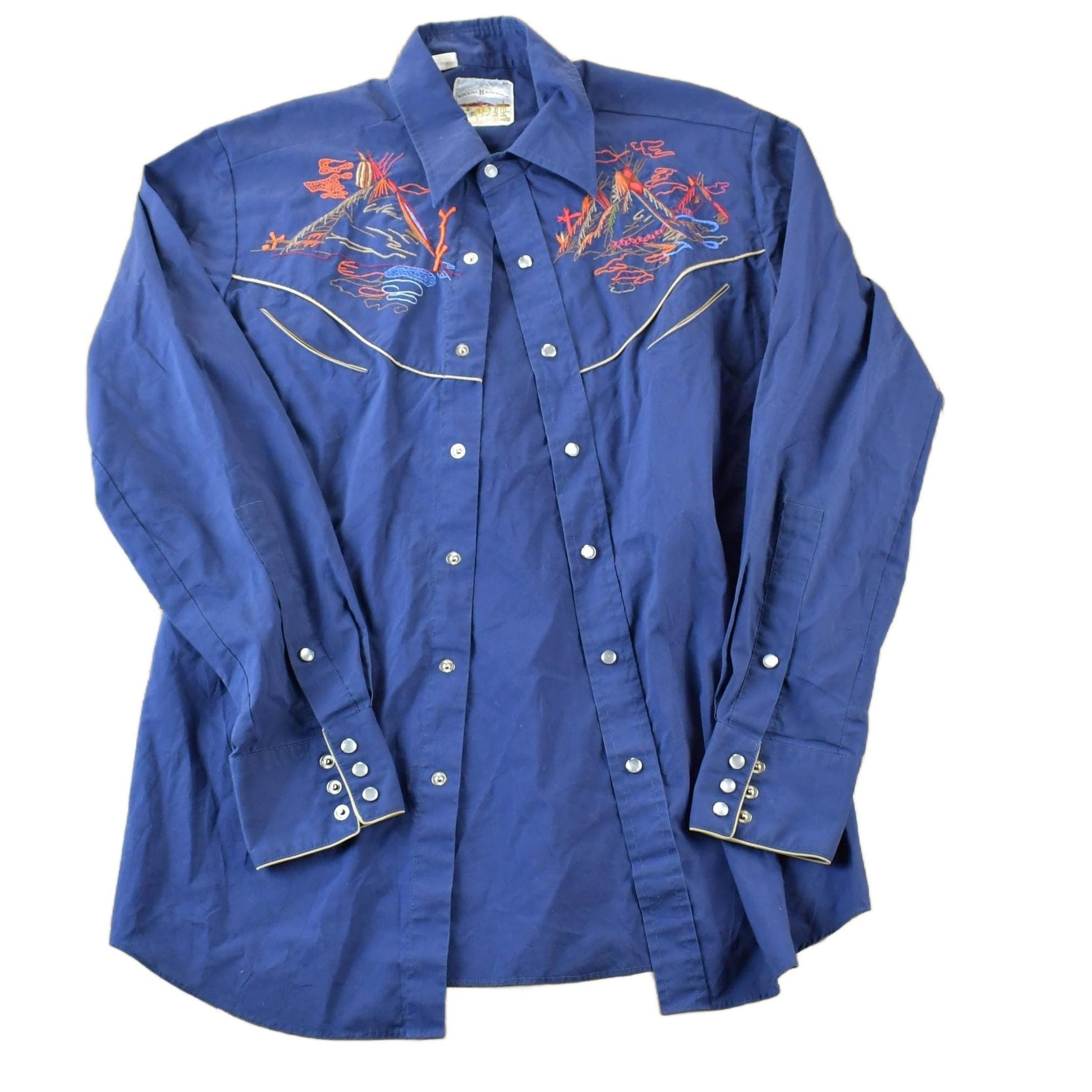 Vintage 70s Rocking Ranchwear Kennington Western Button Up Shirt Men's Medium from propervintagecanada