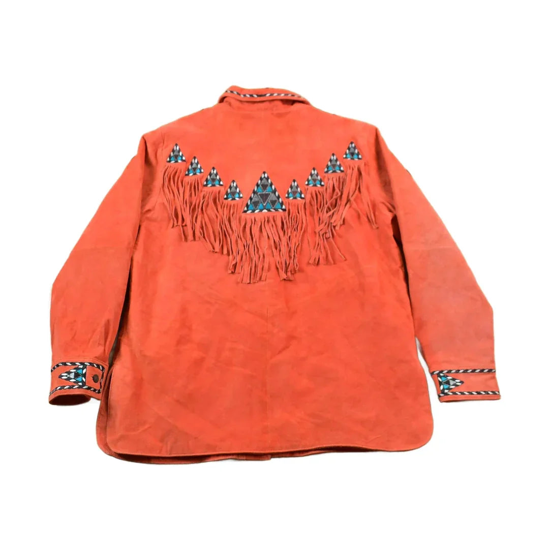 Vintage 80's Bob Mackie Western Button Up Suede Shirt from propervintagecanada