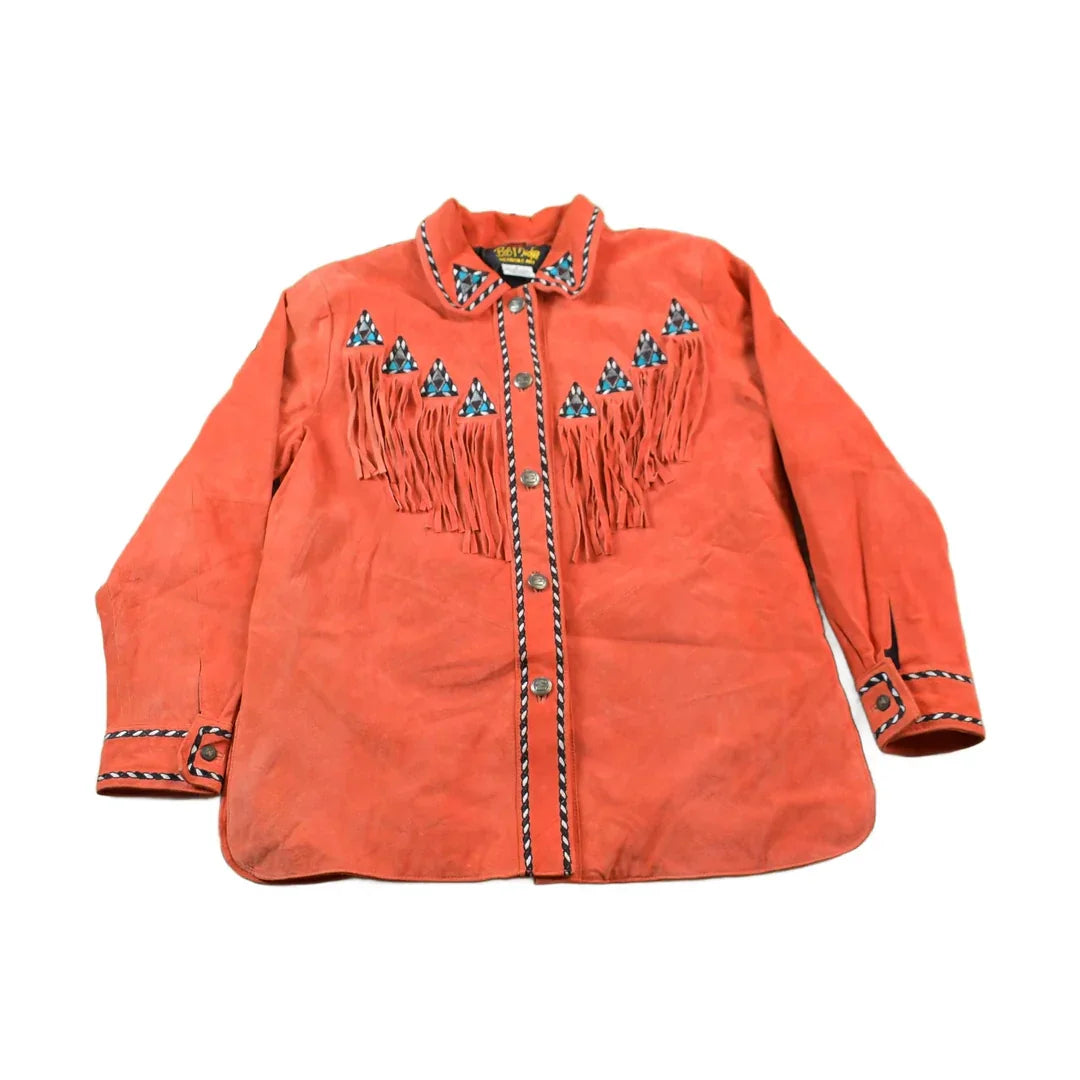 Vintage 80's Bob Mackie Western Button Up Suede Shirt from propervintagecanada