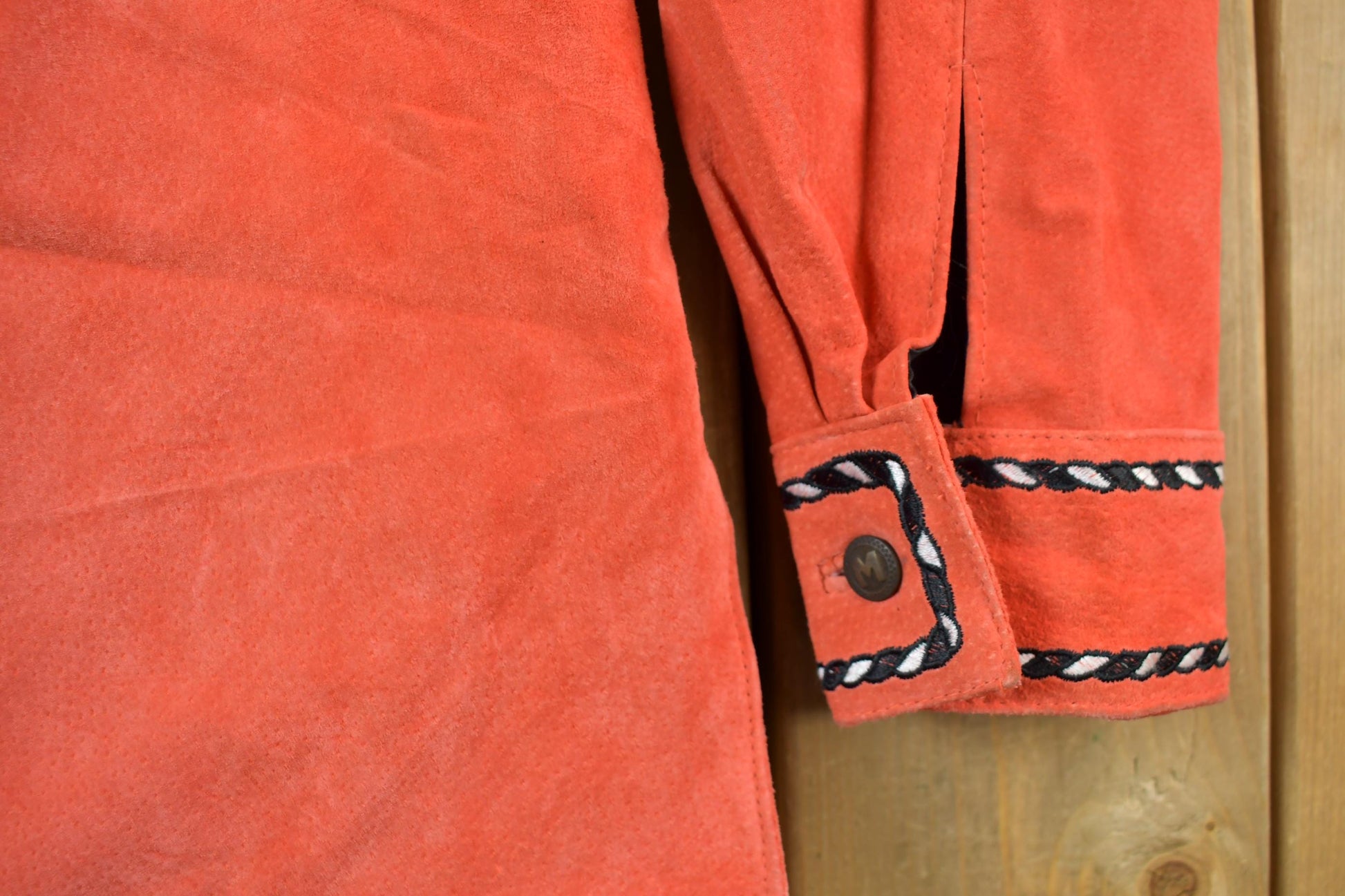Vintage 80's Bob Mackie Western Button Up Suede Shirt from propervintagecanada
