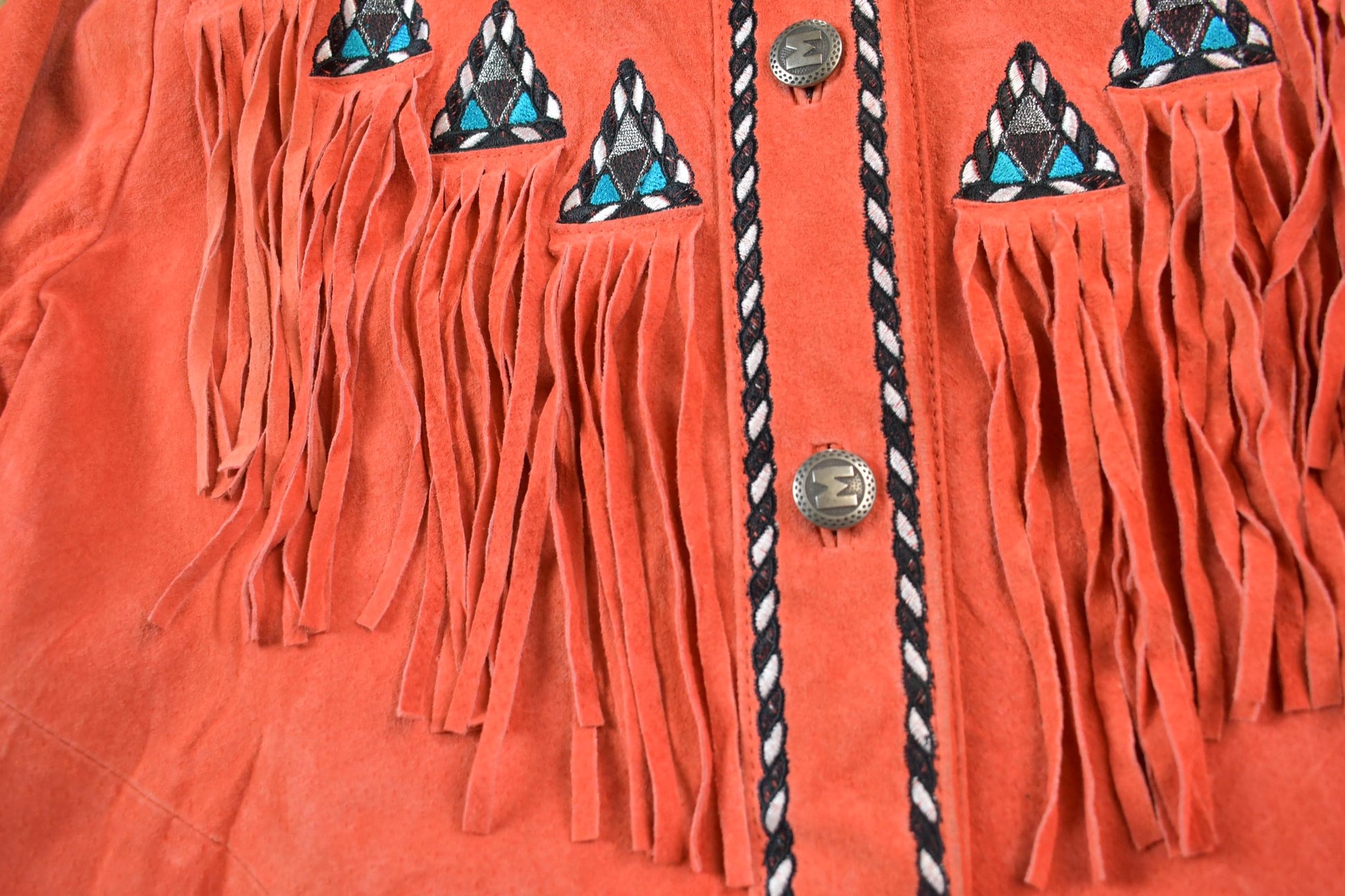 Vintage 80's Bob Mackie Western Button Up Suede Shirt from propervintagecanada