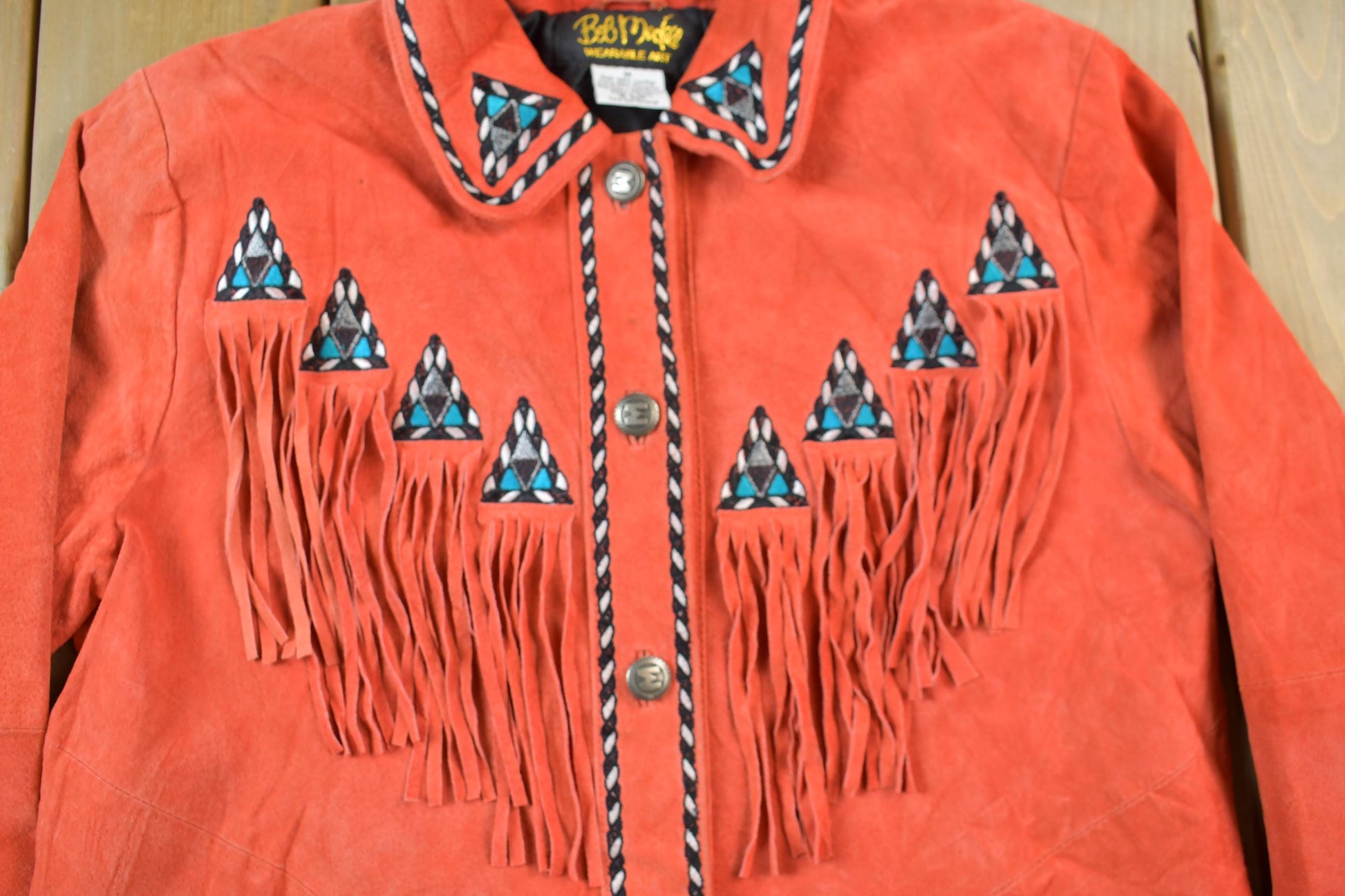 Vintage 80's Bob Mackie Western Button Up Suede Shirt from propervintagecanada