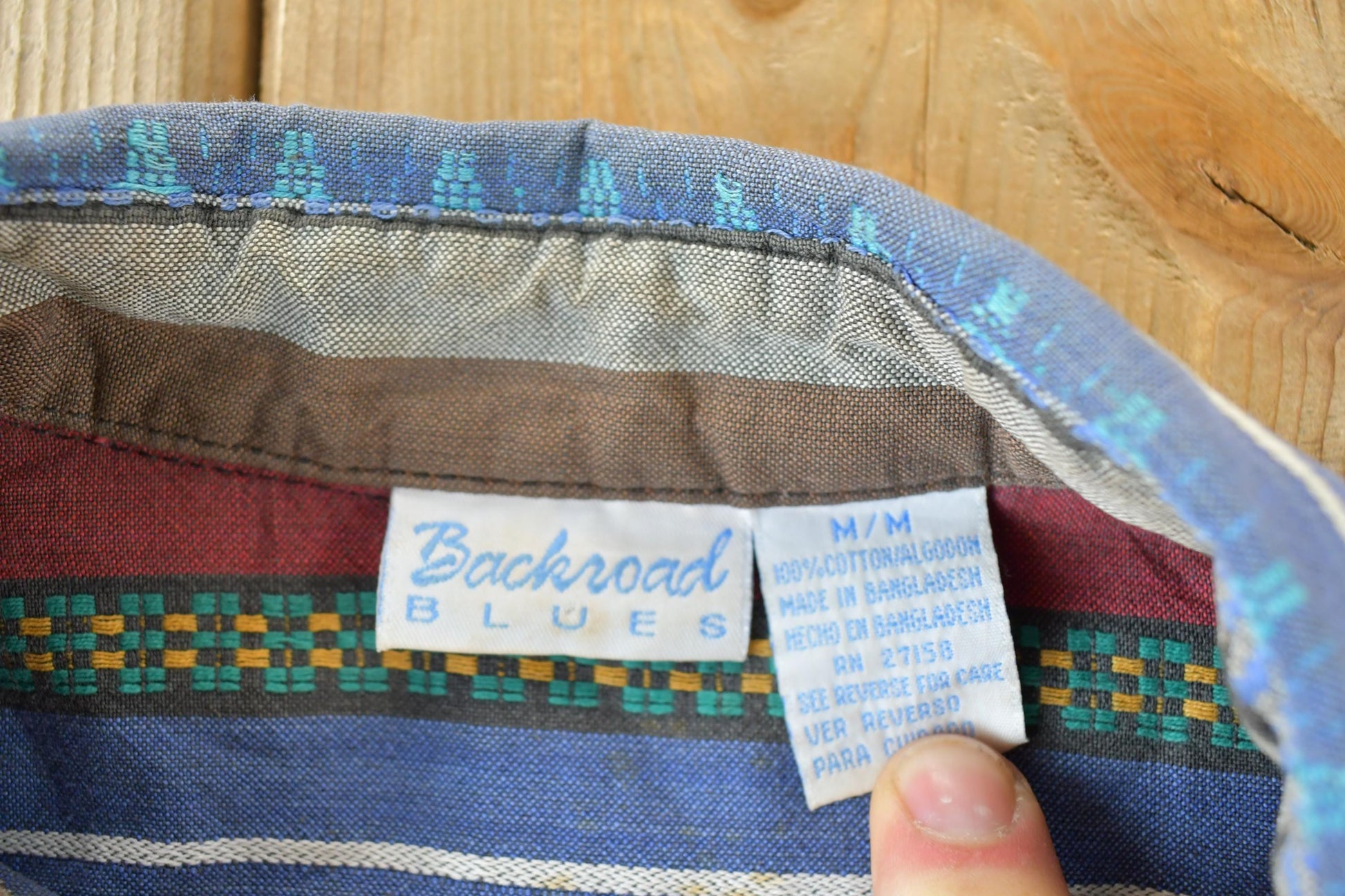 Vintage 80s Backroad Blues Western Button Up Shirt Men's Large from propervintagecanada