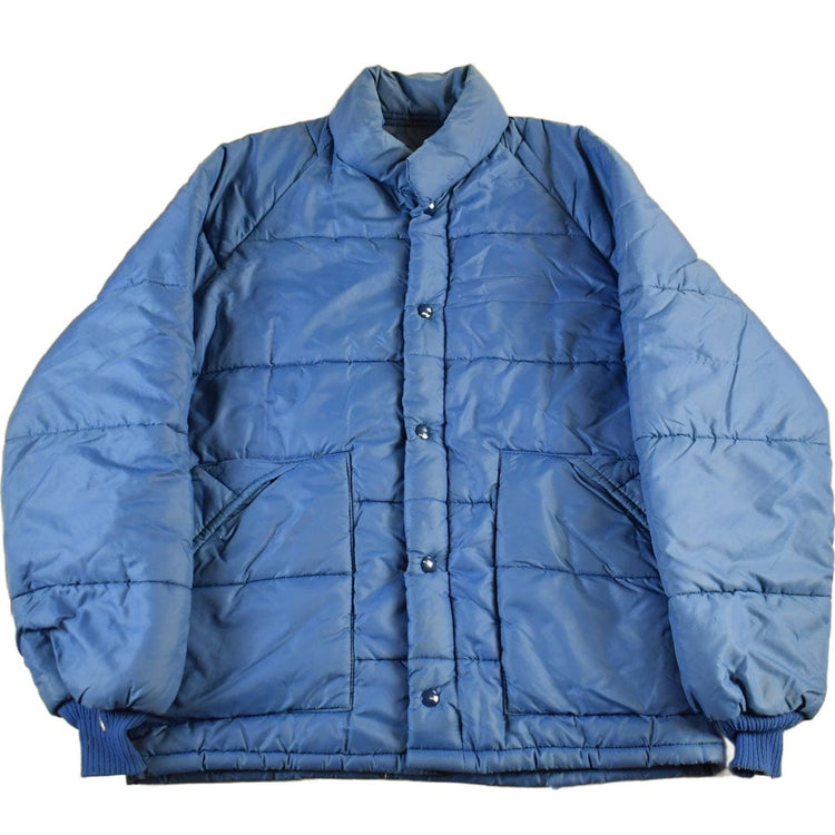 Vintage 80s Blue Nylon Puffer Jacket - Men's Medium from propervintagecanada