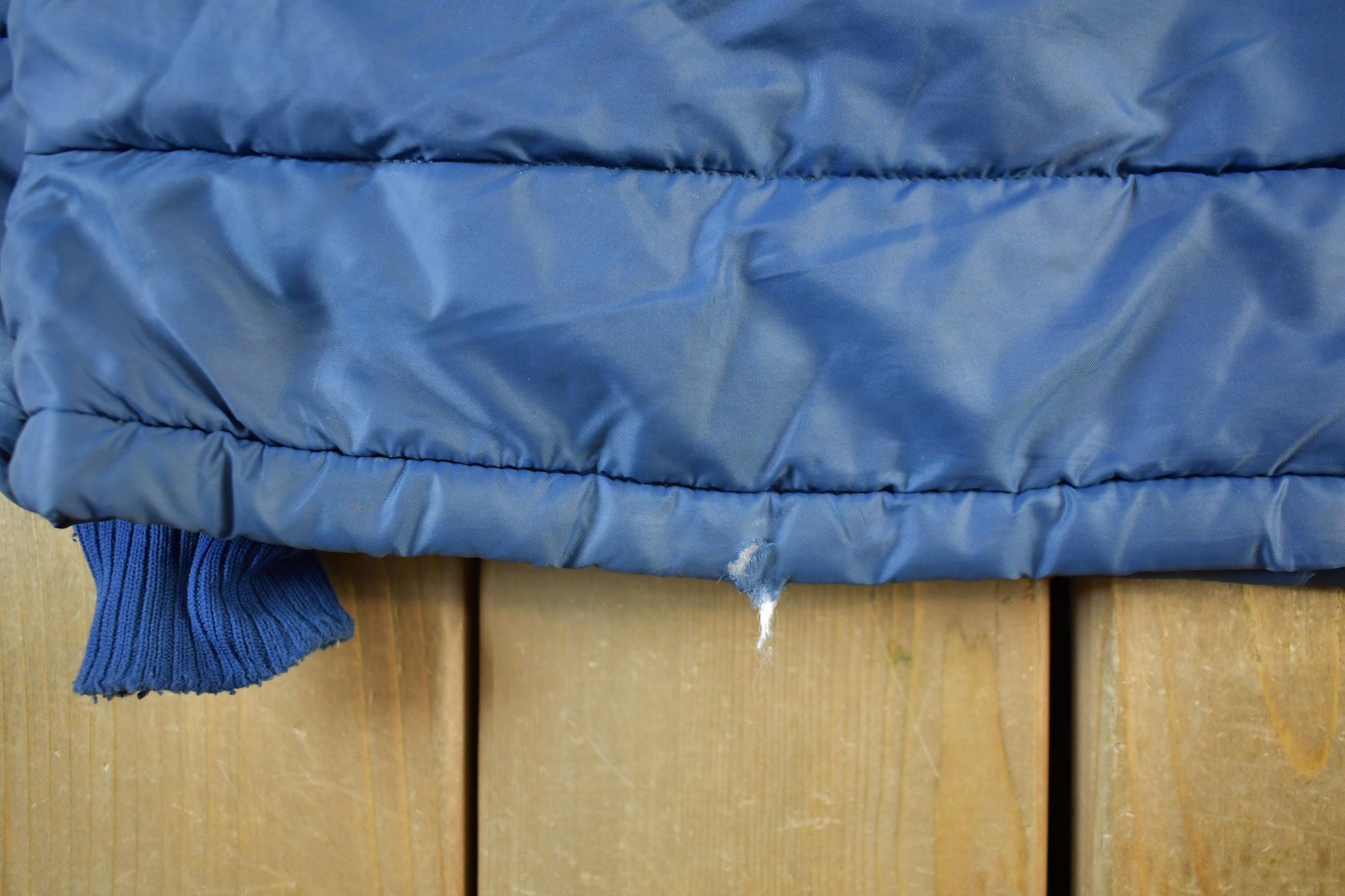 Vintage 80s Blue Nylon Puffer Jacket - Men's Medium from propervintagecanada