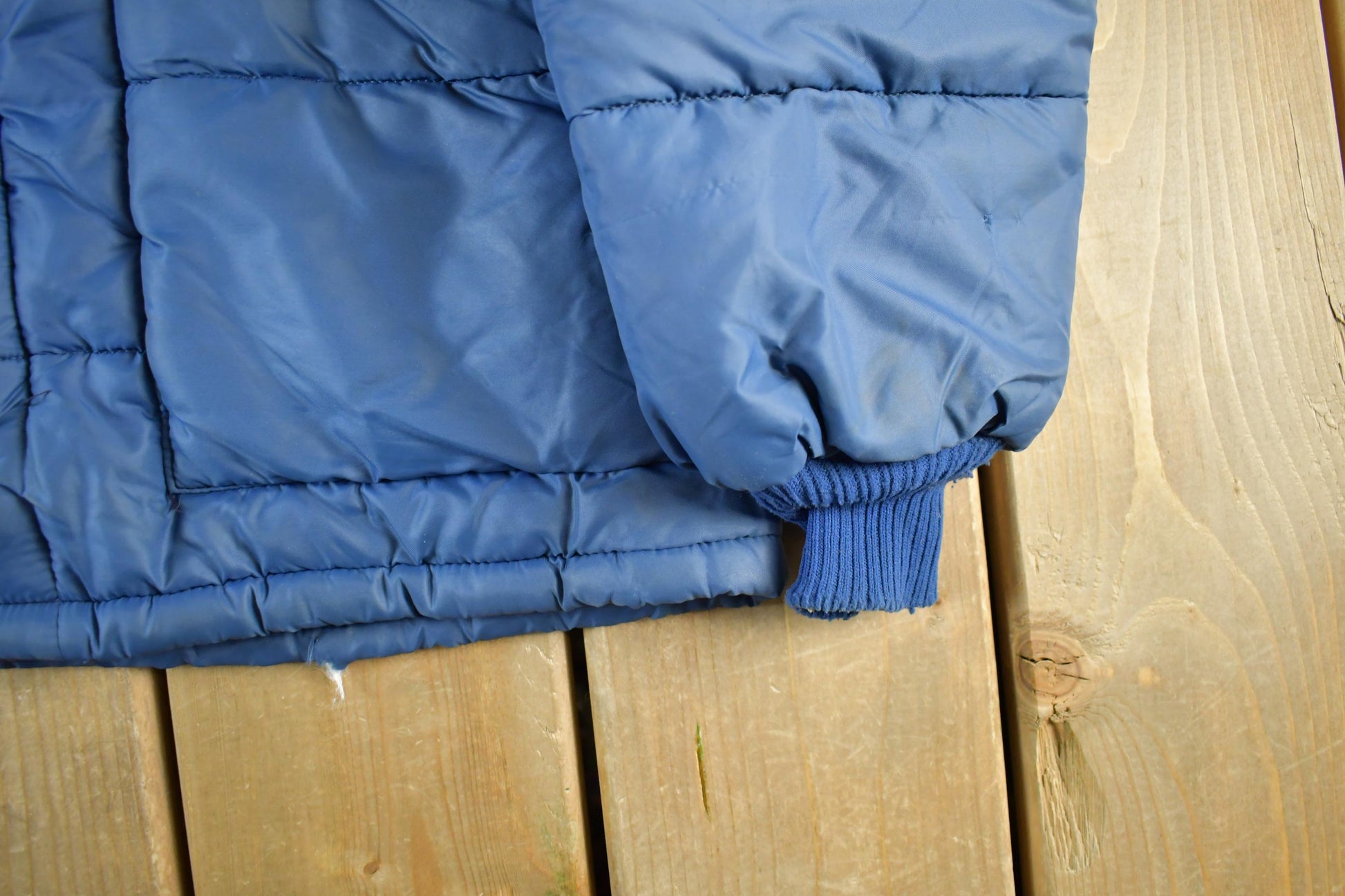 Vintage 80s Blue Nylon Puffer Jacket - Men's Medium from propervintagecanada