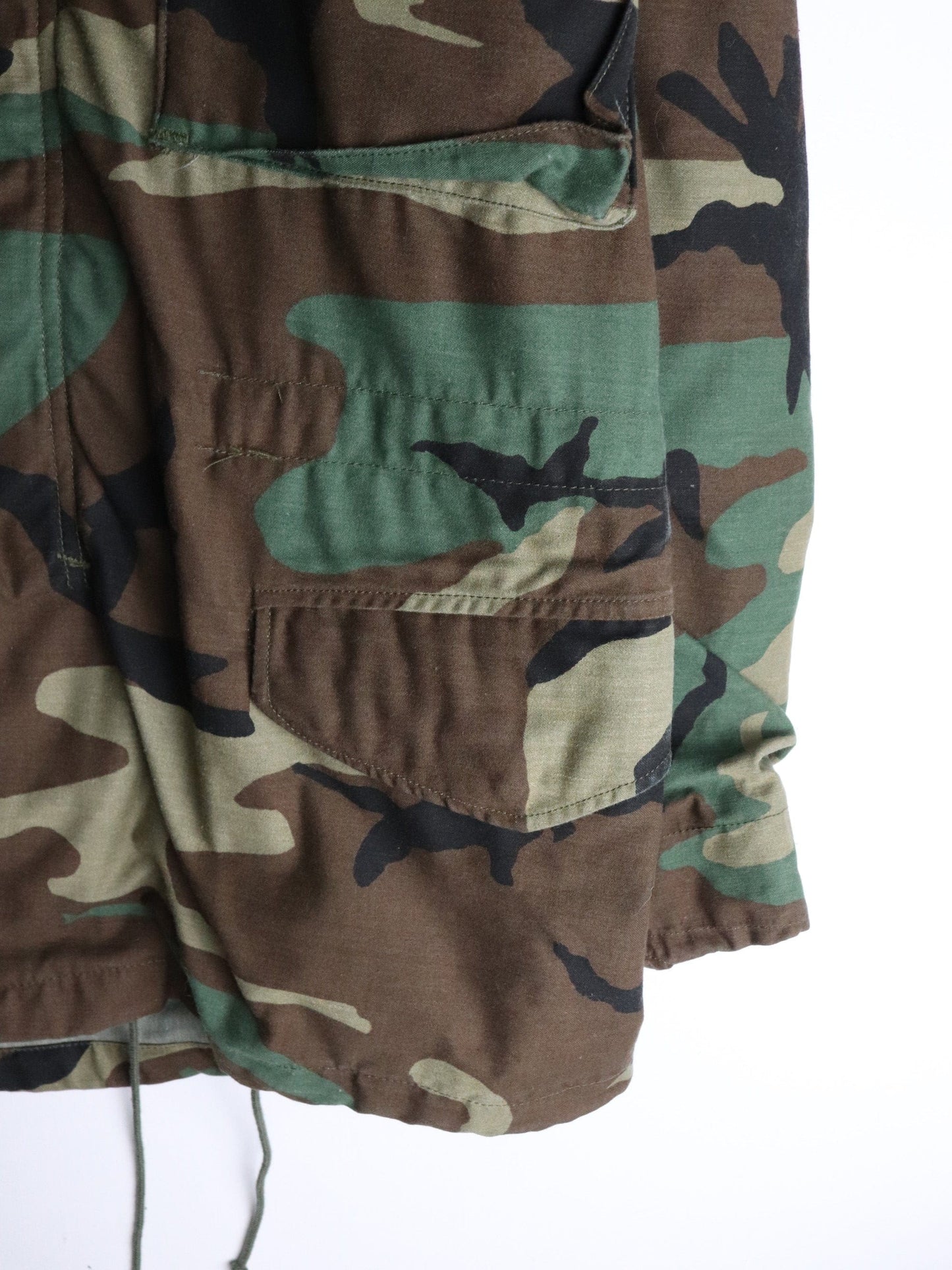 Vintage 80s Military Jacket Mens Small Green Camo from propervintagecanada