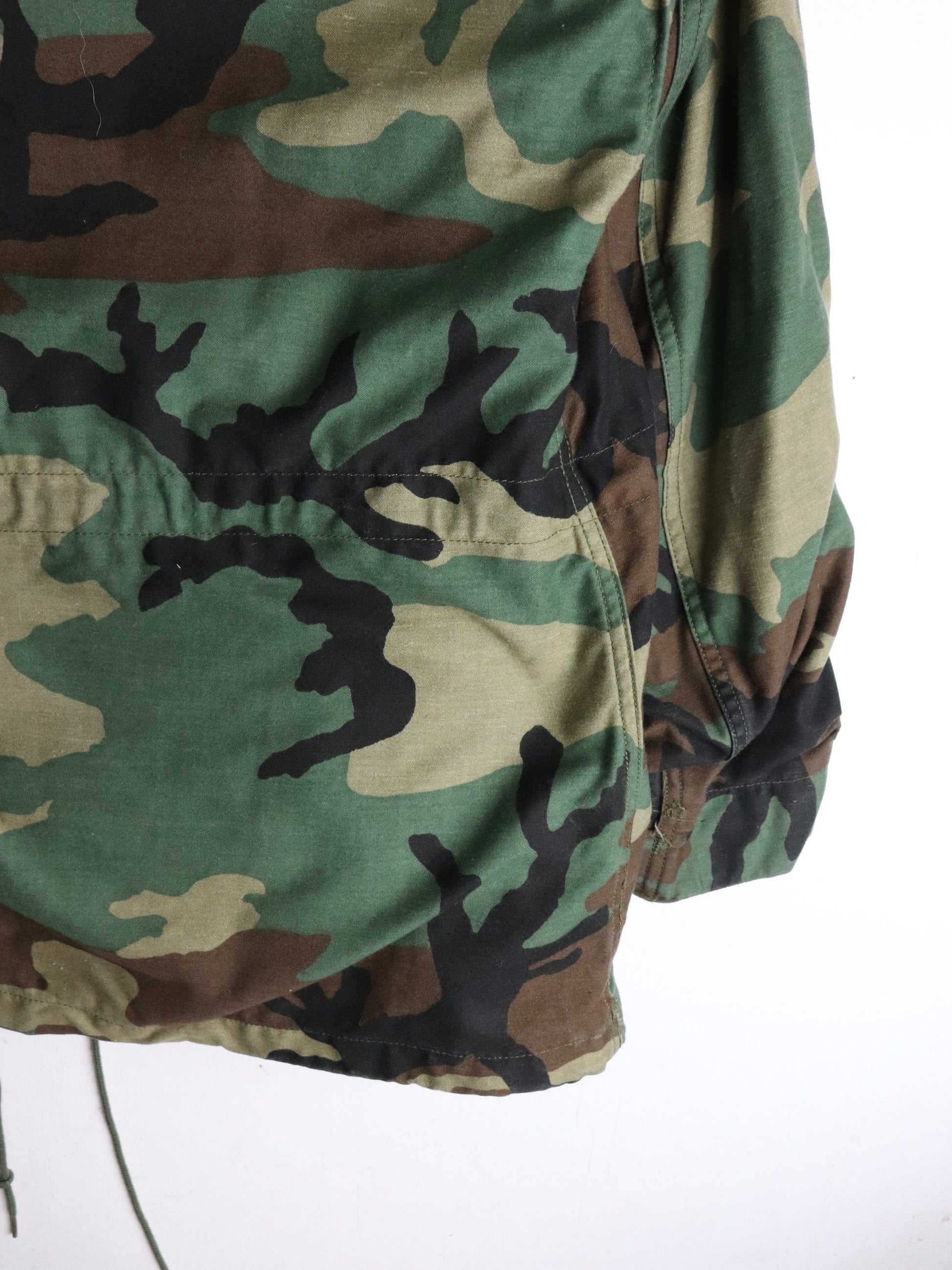 Vintage 80s Military Jacket Mens Small Green Camo from propervintagecanada