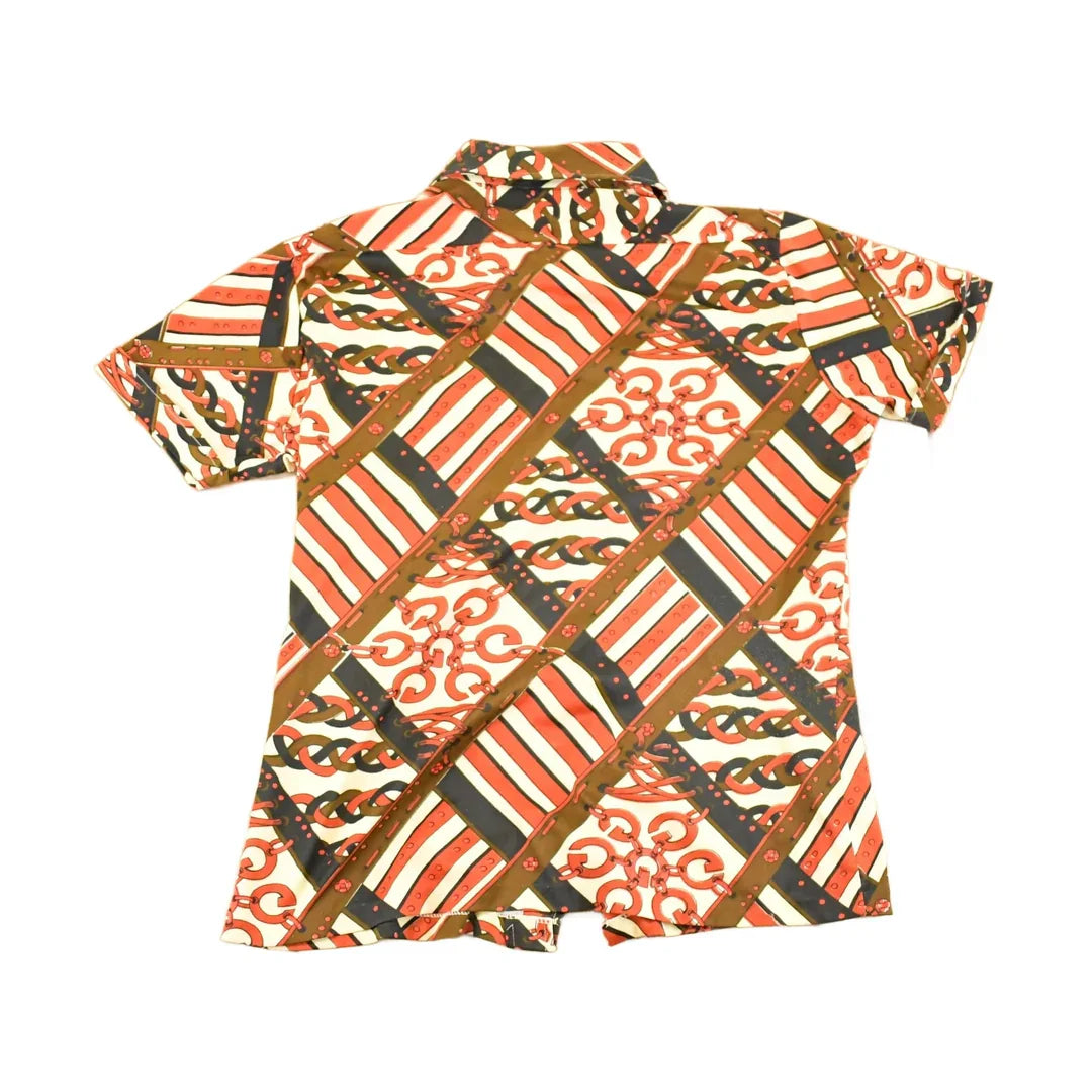 Vintage 80s Palermo Chain Print Shirt, Men's M Boxy Fit from propervintagecanada