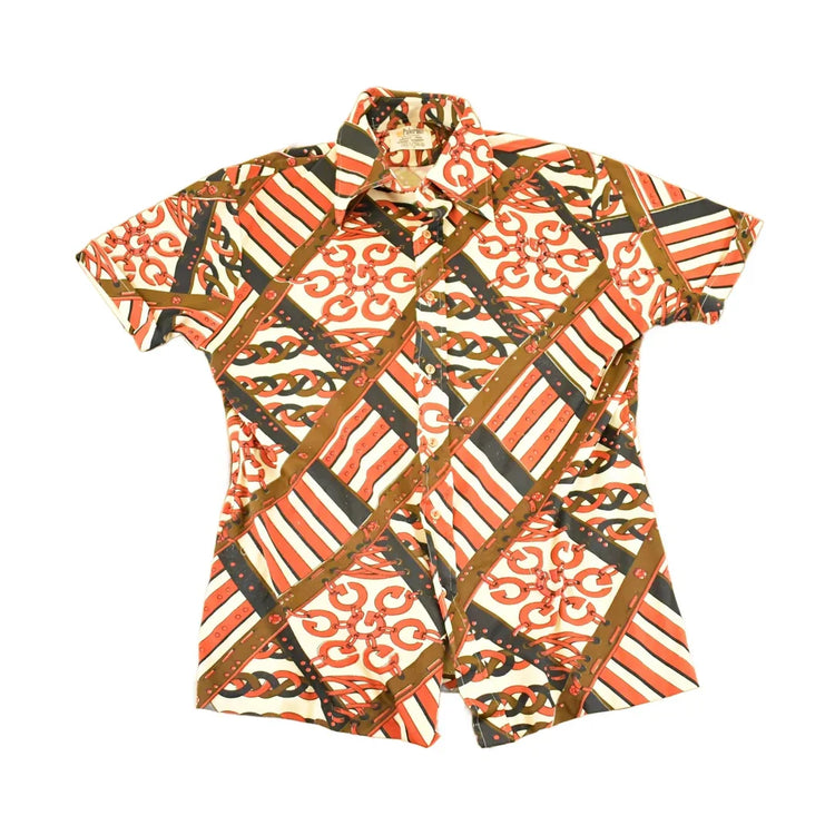 Vintage 80s Palermo Chain Print Shirt, Men's M Boxy Fit from propervintagecanada
