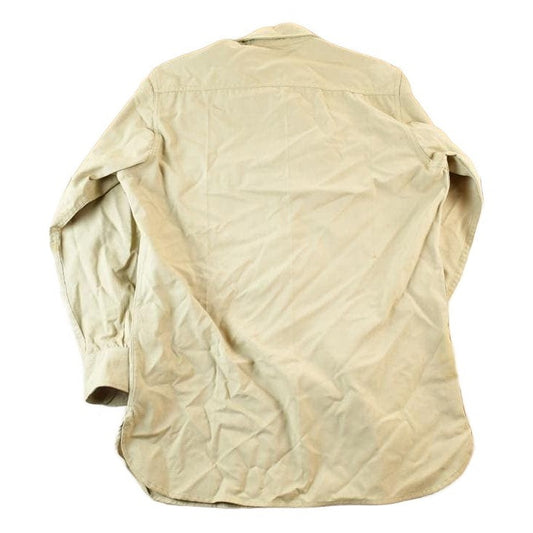 Vintage 80s Tan Military Button-Up Shirt Men's M from propervintagecanada