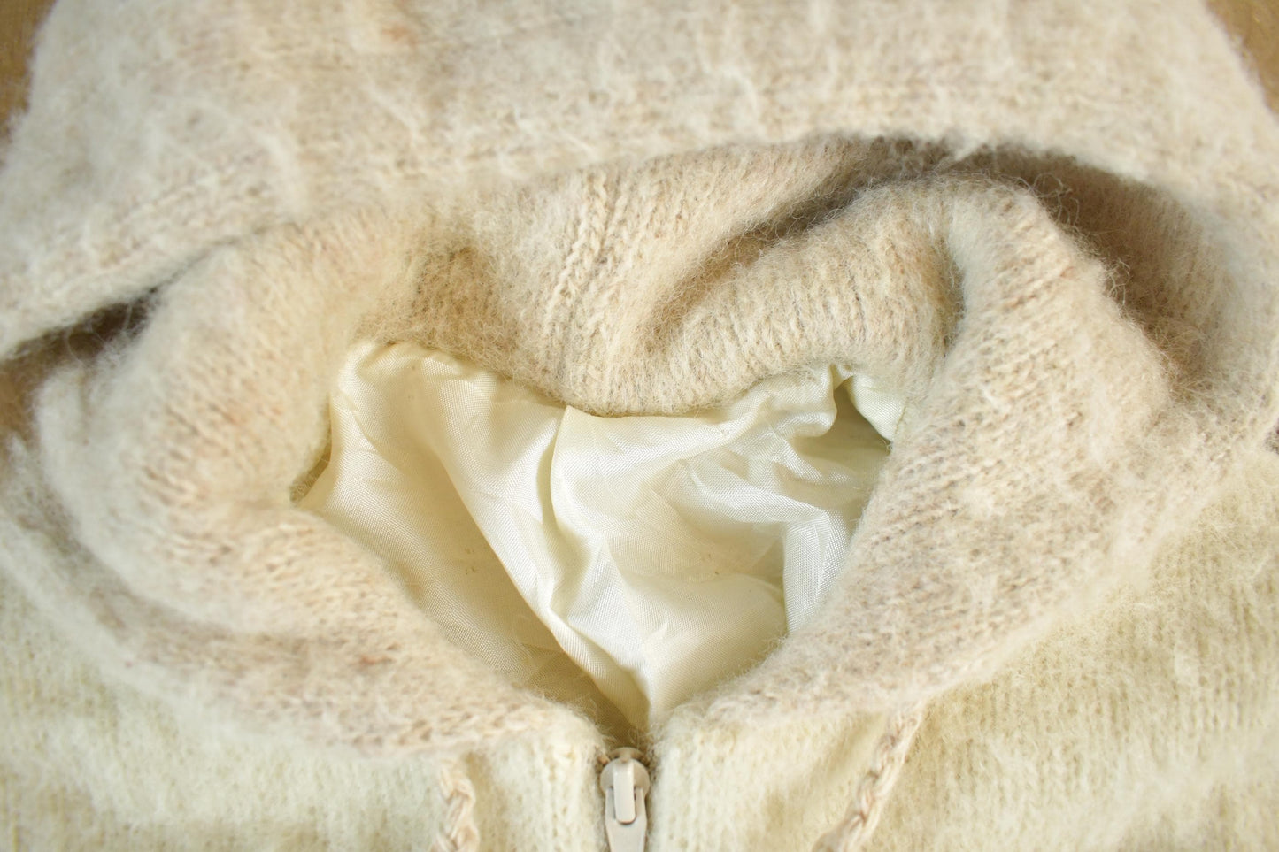 Vintage 80s Wool Knit Hooded Jacket: Striped Sweater Women's Small from propervintagecanada