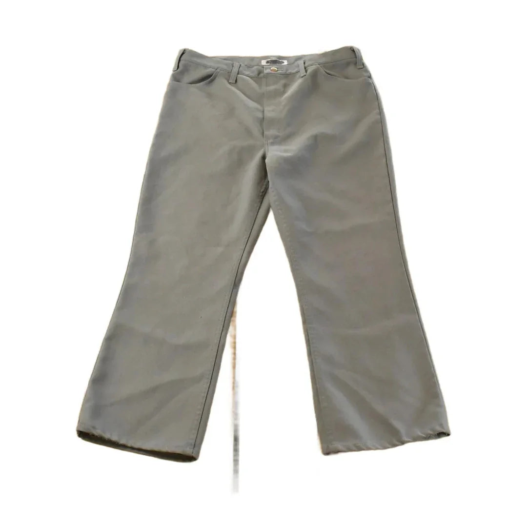 Vintage 80s Wrangler Cowboy Rancher Pants, Pleated Gray Slacks (36x26) Made in USA from propervintagecanada