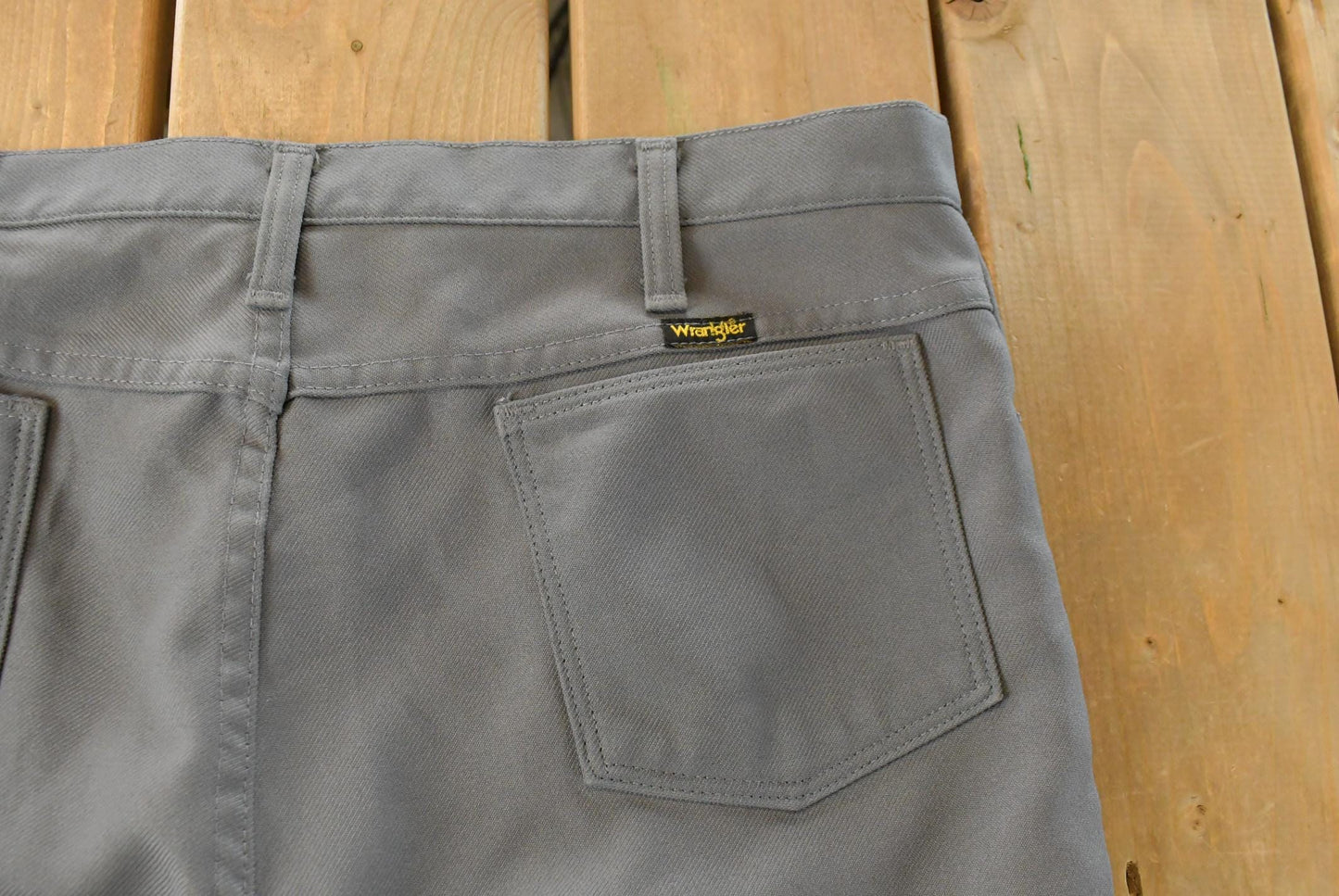 Vintage 80s Wrangler Cowboy Rancher Pants, Pleated Gray Slacks (36x26) Made in USA from propervintagecanada