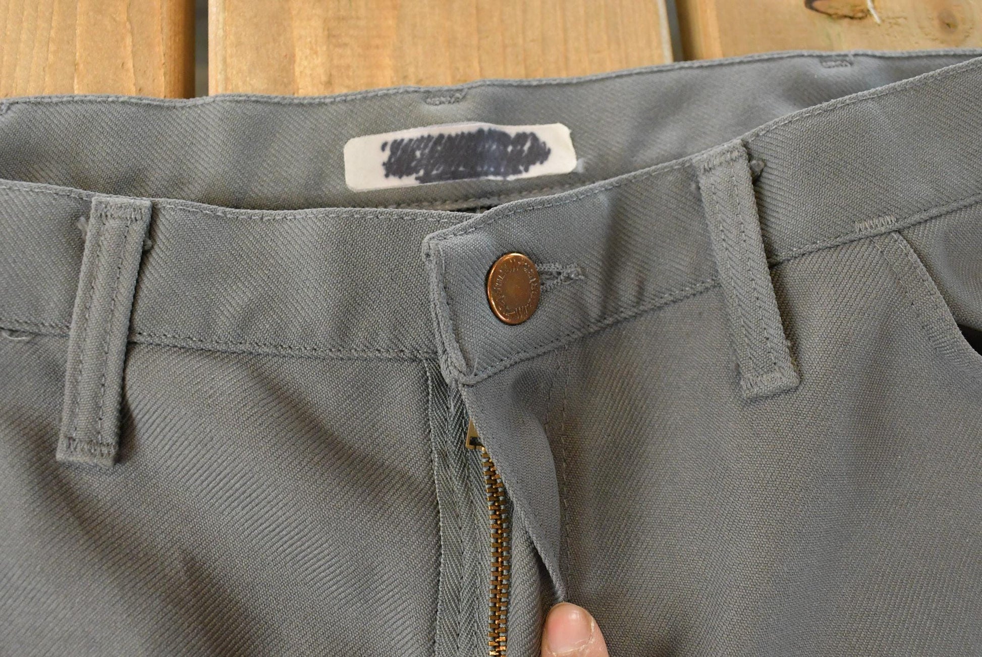 Vintage 80s Wrangler Cowboy Rancher Pants, Pleated Gray Slacks (36x26) Made in USA from propervintagecanada